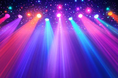Vibrant Stage Lighting Beams With Colorful Spotlight Effects