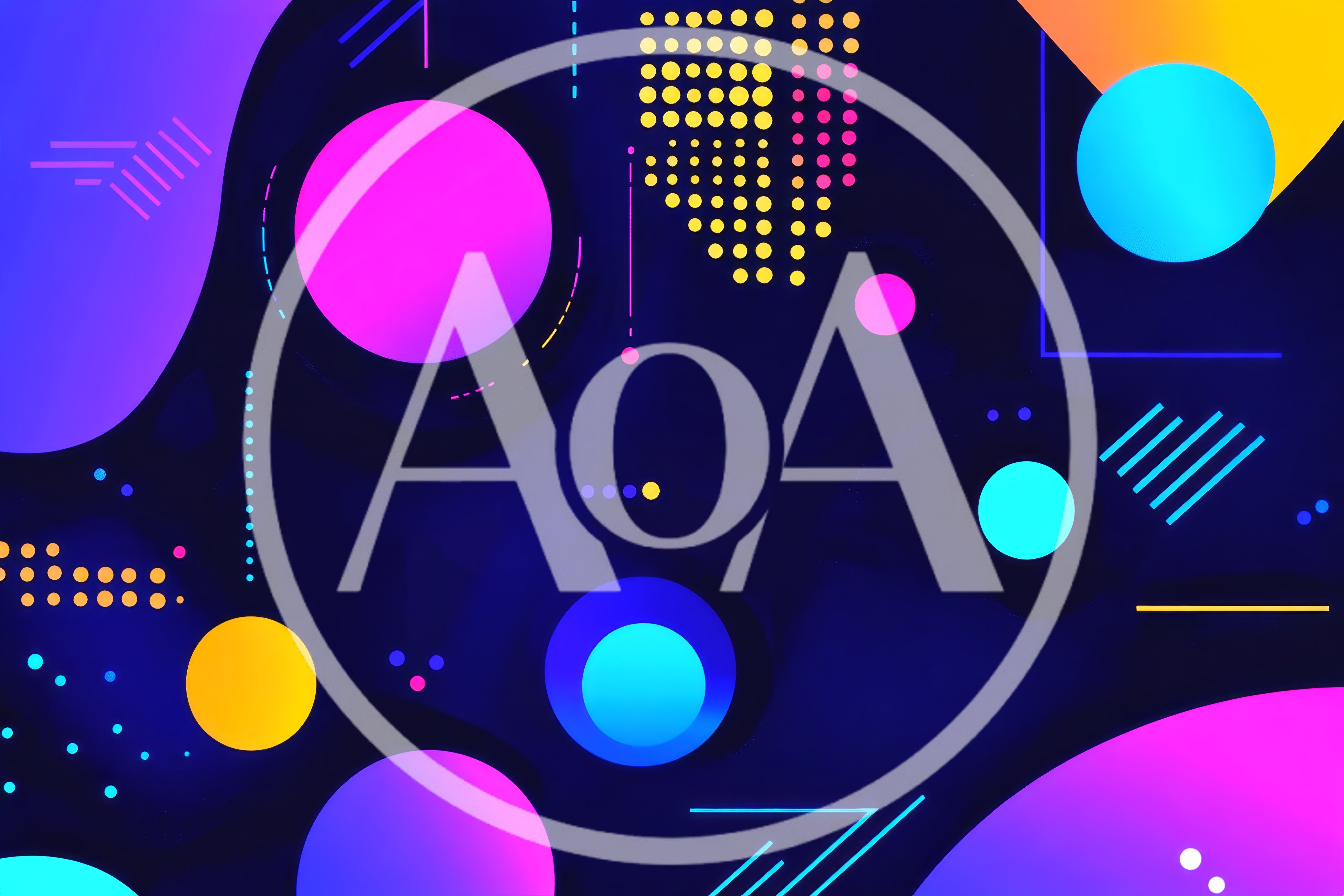 Abstract Memphis Style Geometric Background With Neon Shapes