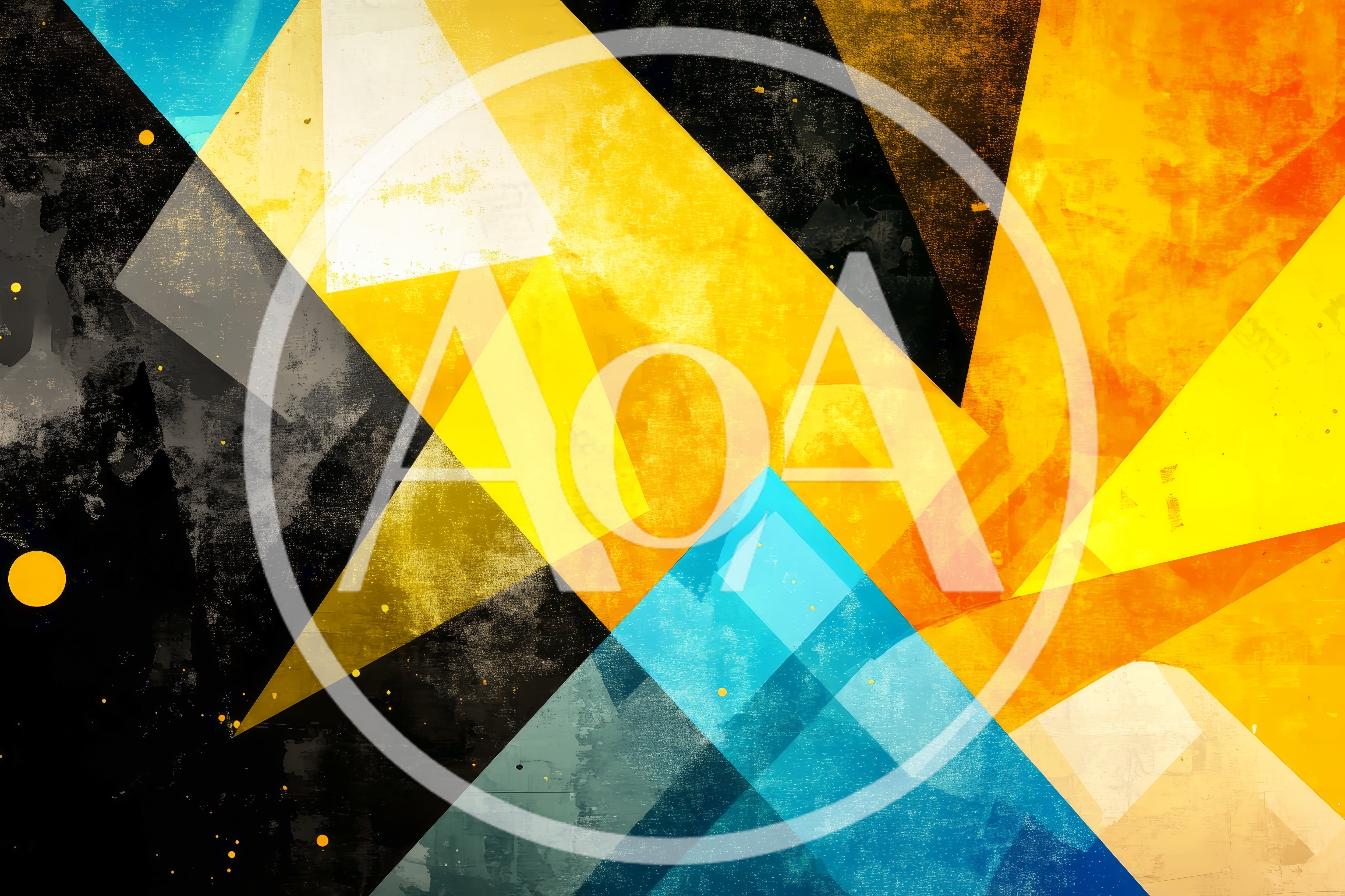 Abstract Geometric Background With Vibrant Yellow And Blue Shapes