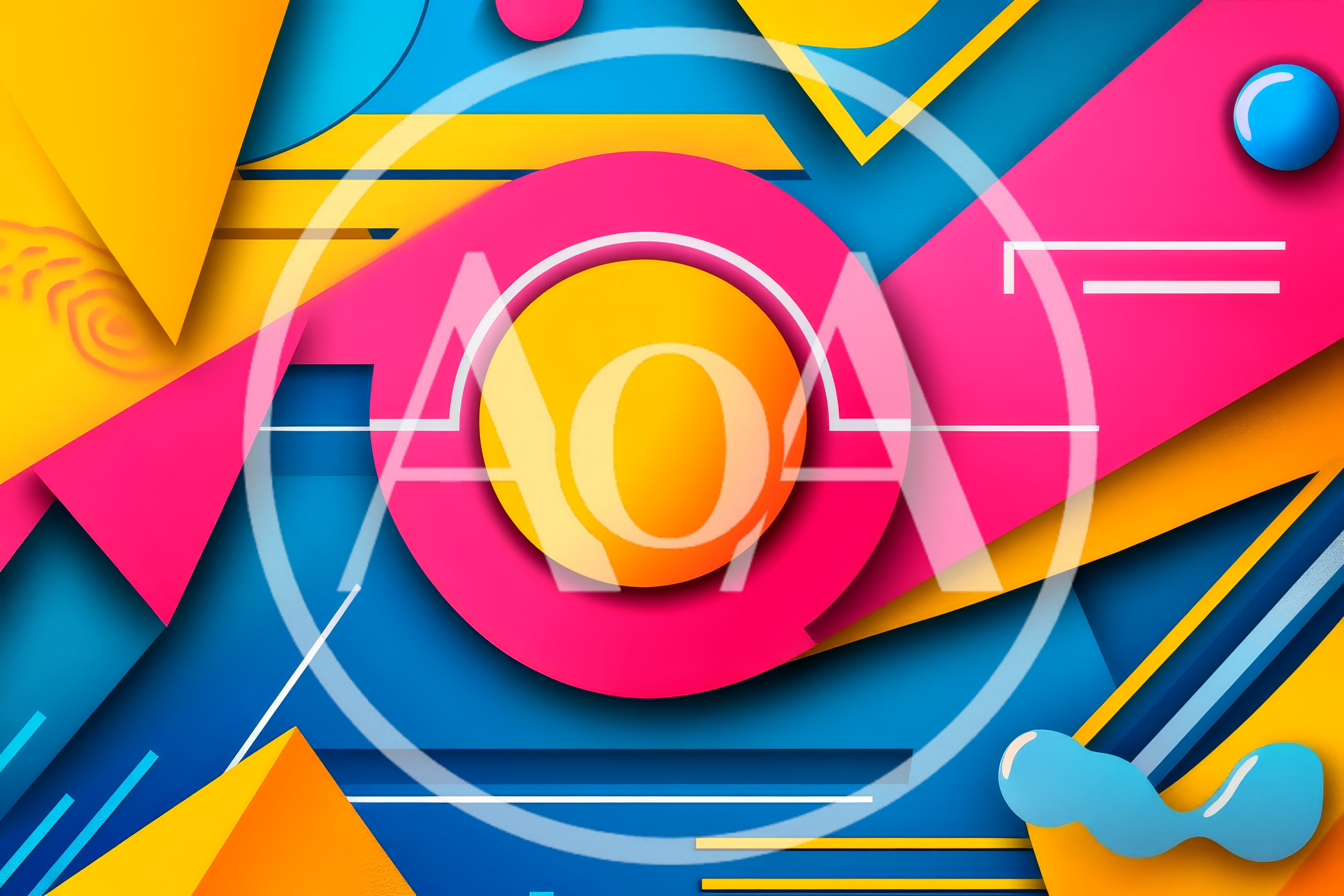 Abstract Memphis Style Geometric Background Design