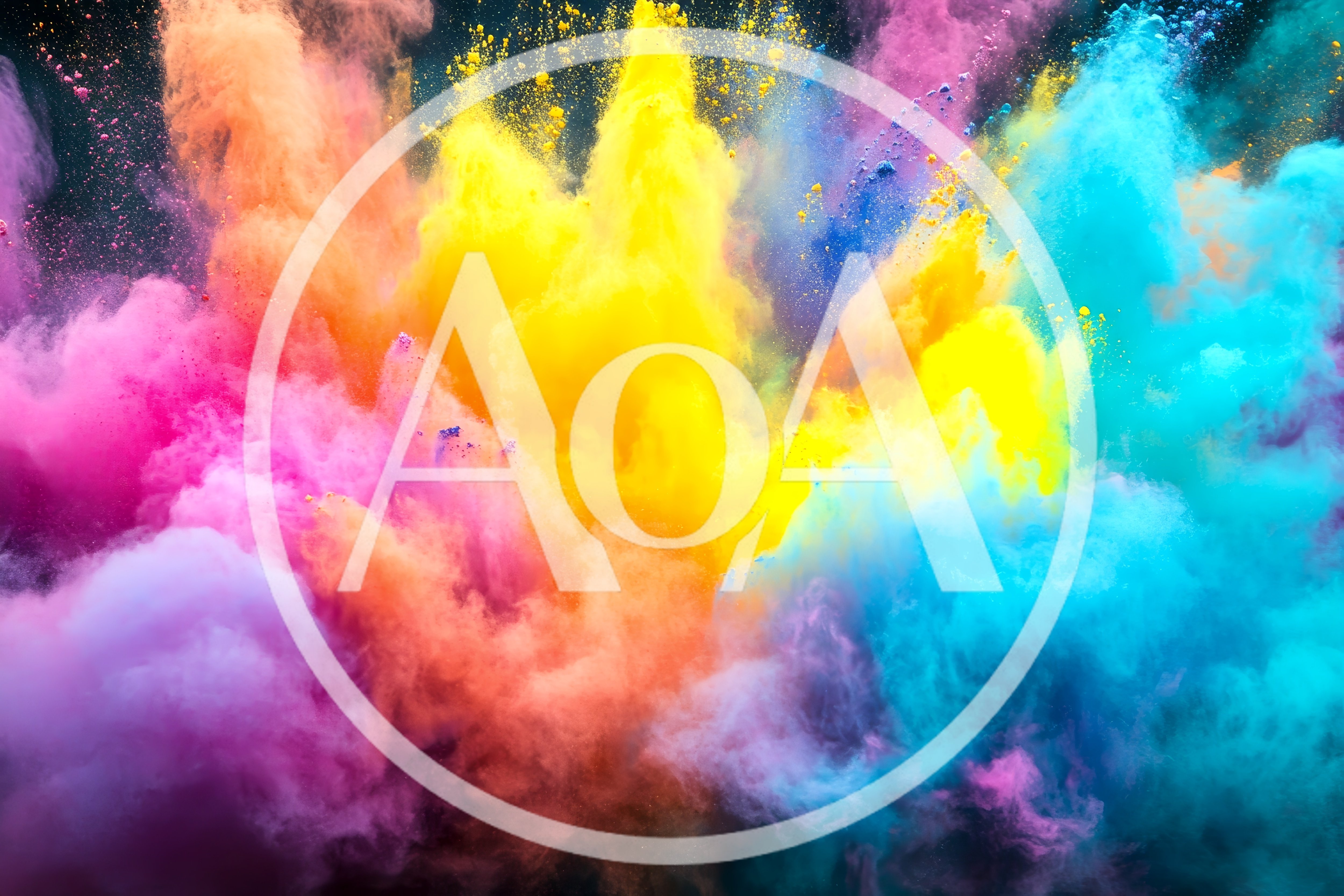 Vibrant Multi-Colored Powder Explosion Against Dark Background