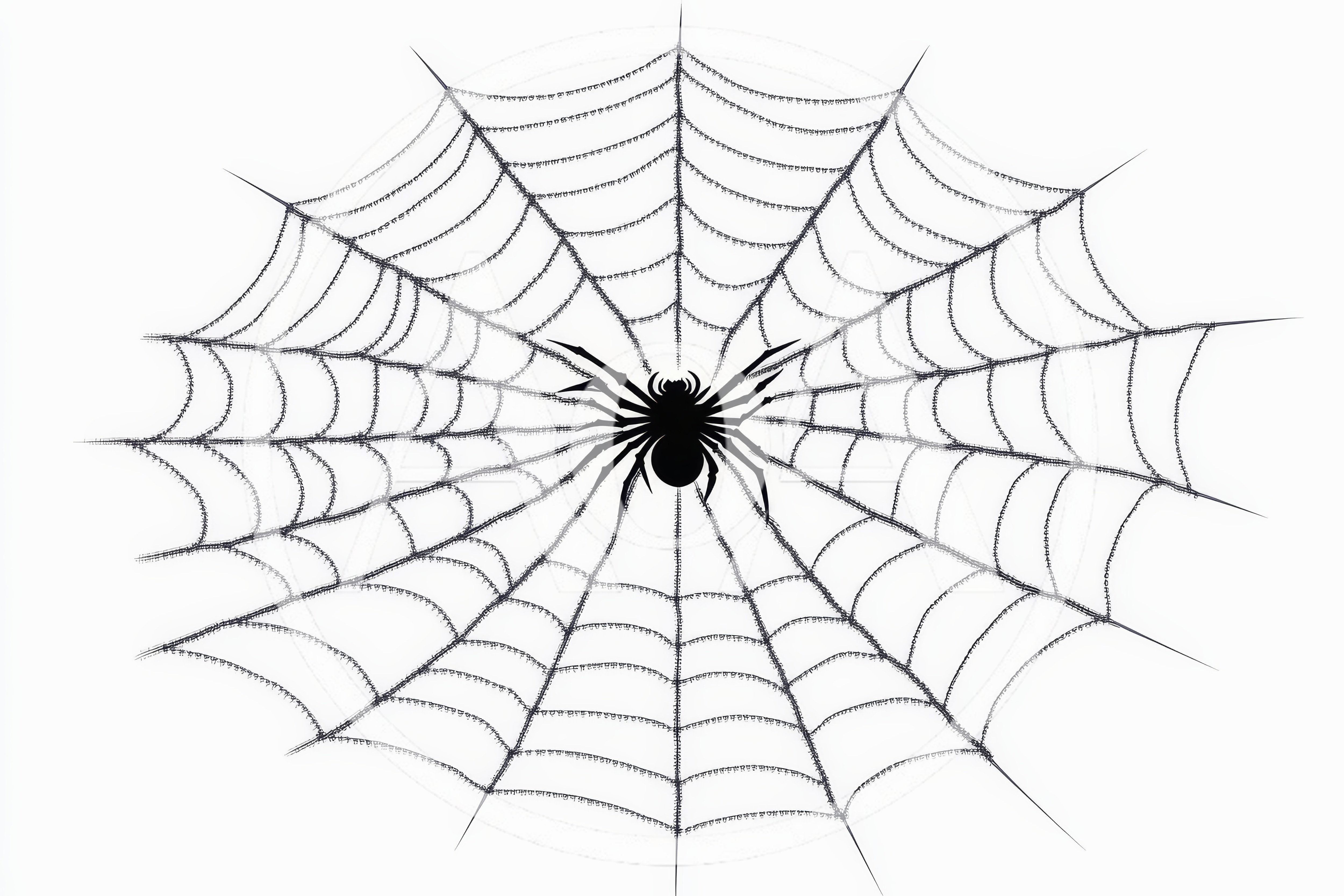 Black Spider Sitting In The Center Of A Web