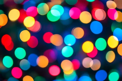 Colorful Bokeh Christmas Lights Background