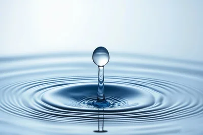 Single Water Drop Impact Creating Concentric Ripples