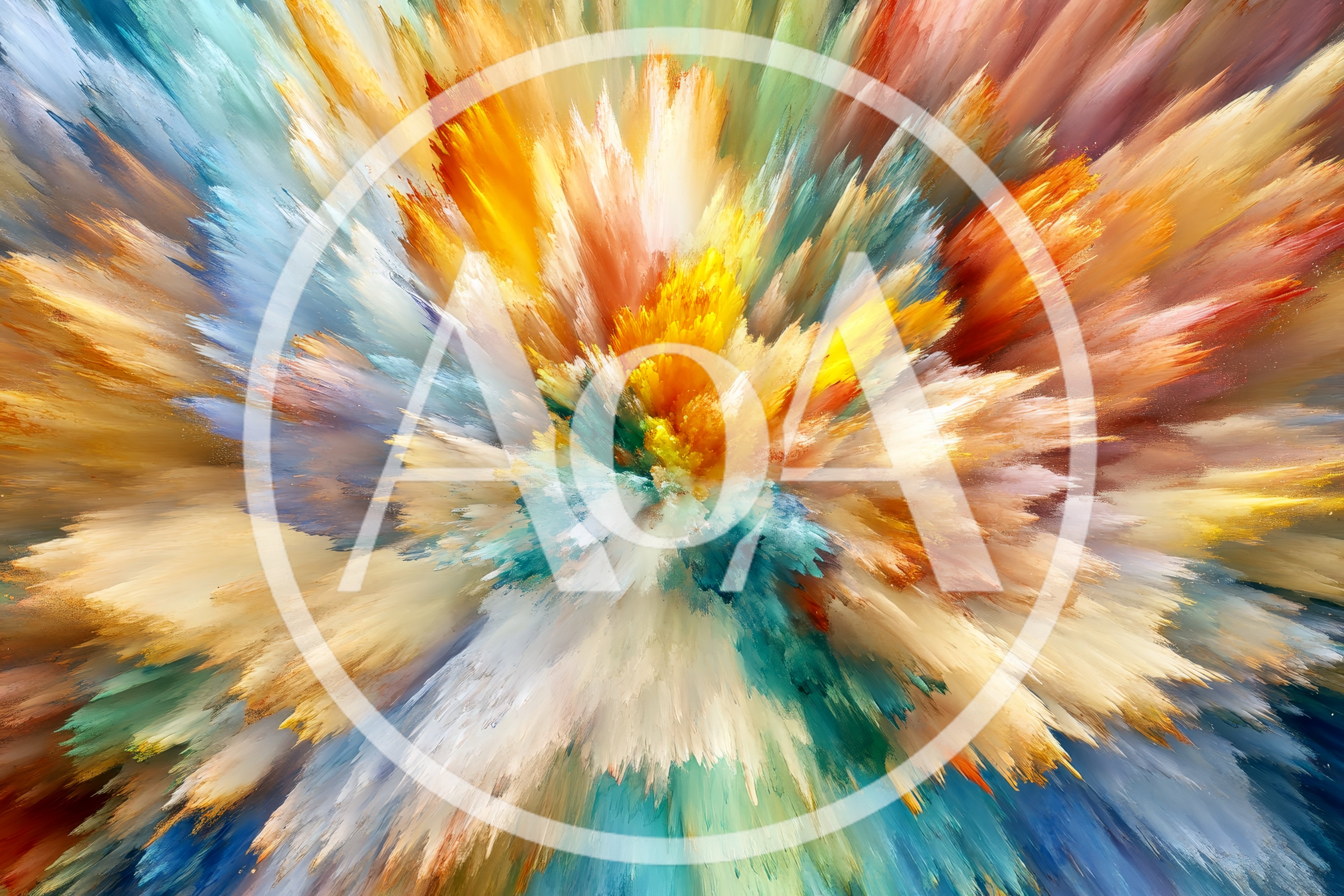 Abstract Explosion Of Vibrant Colorful Paint Particles