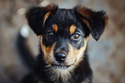 Close Up Portrait Of A Cute Puppy
