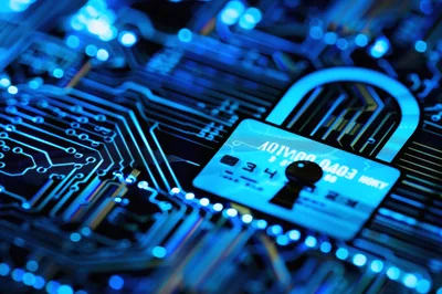 Digital Security Concept With Glowing Circuit Board Padlock