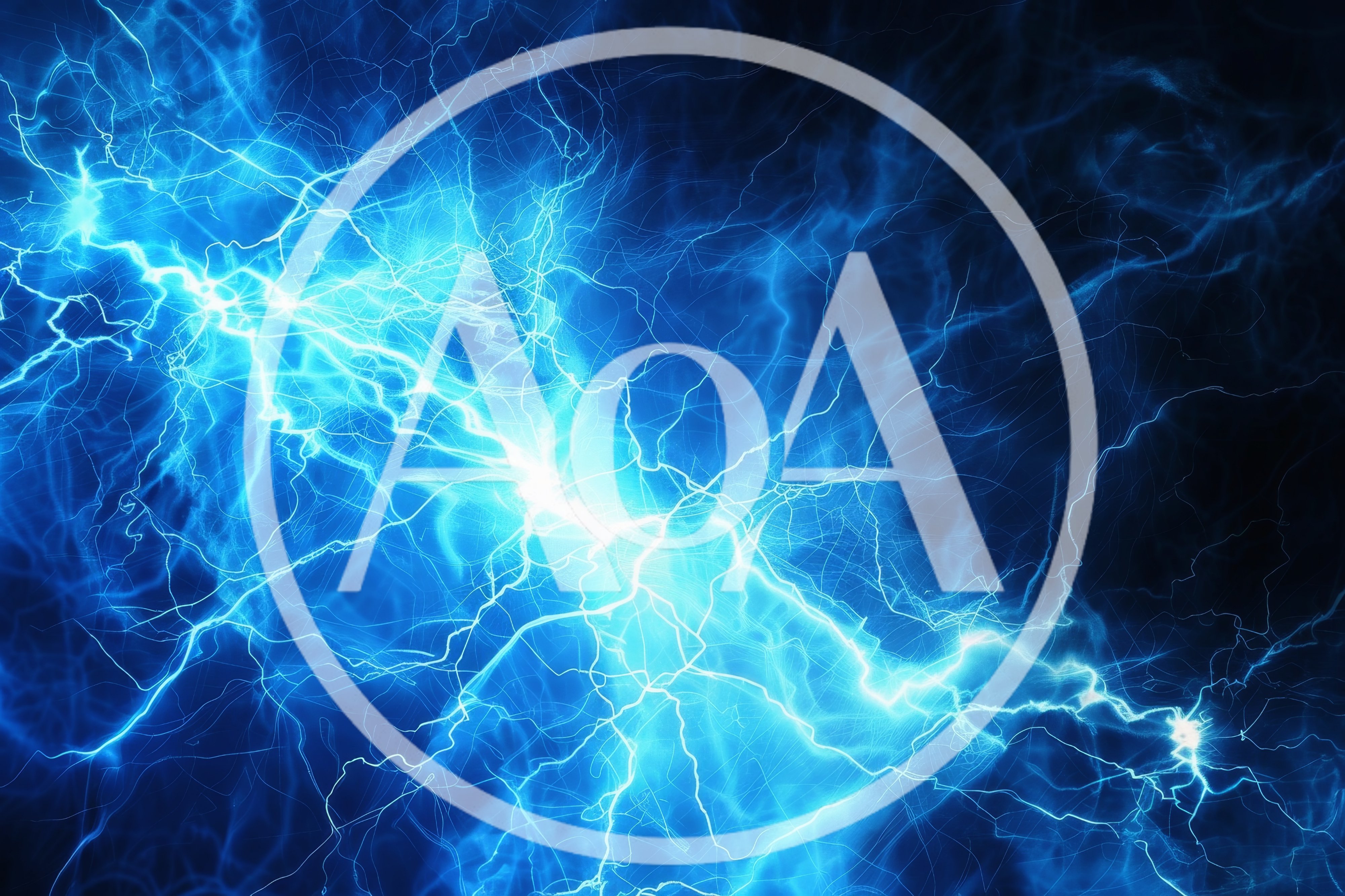 Intense Blue Electric Lightning Discharge Background