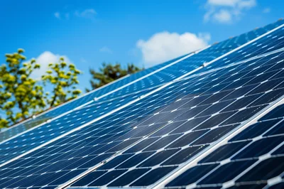 Solar Panels Installed On A Residential Rooftop