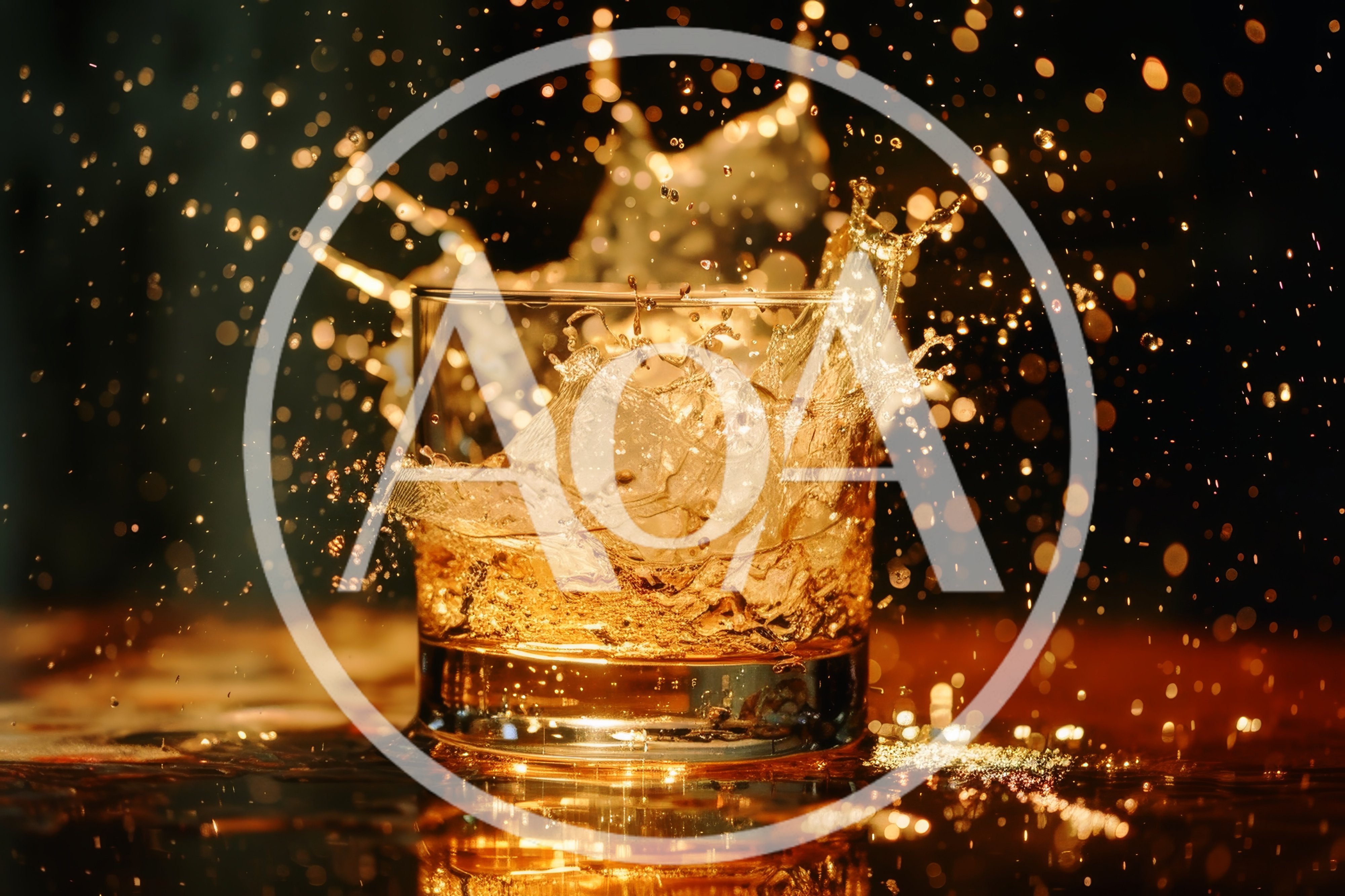 Whiskey Glass With Ice Cube Splash