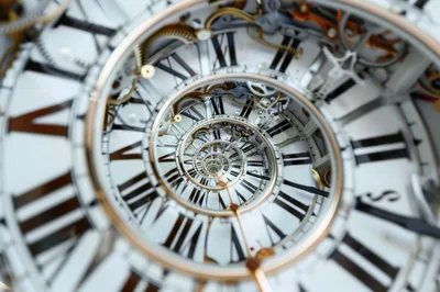 Surreal Droste Effect Clock Face Spiral