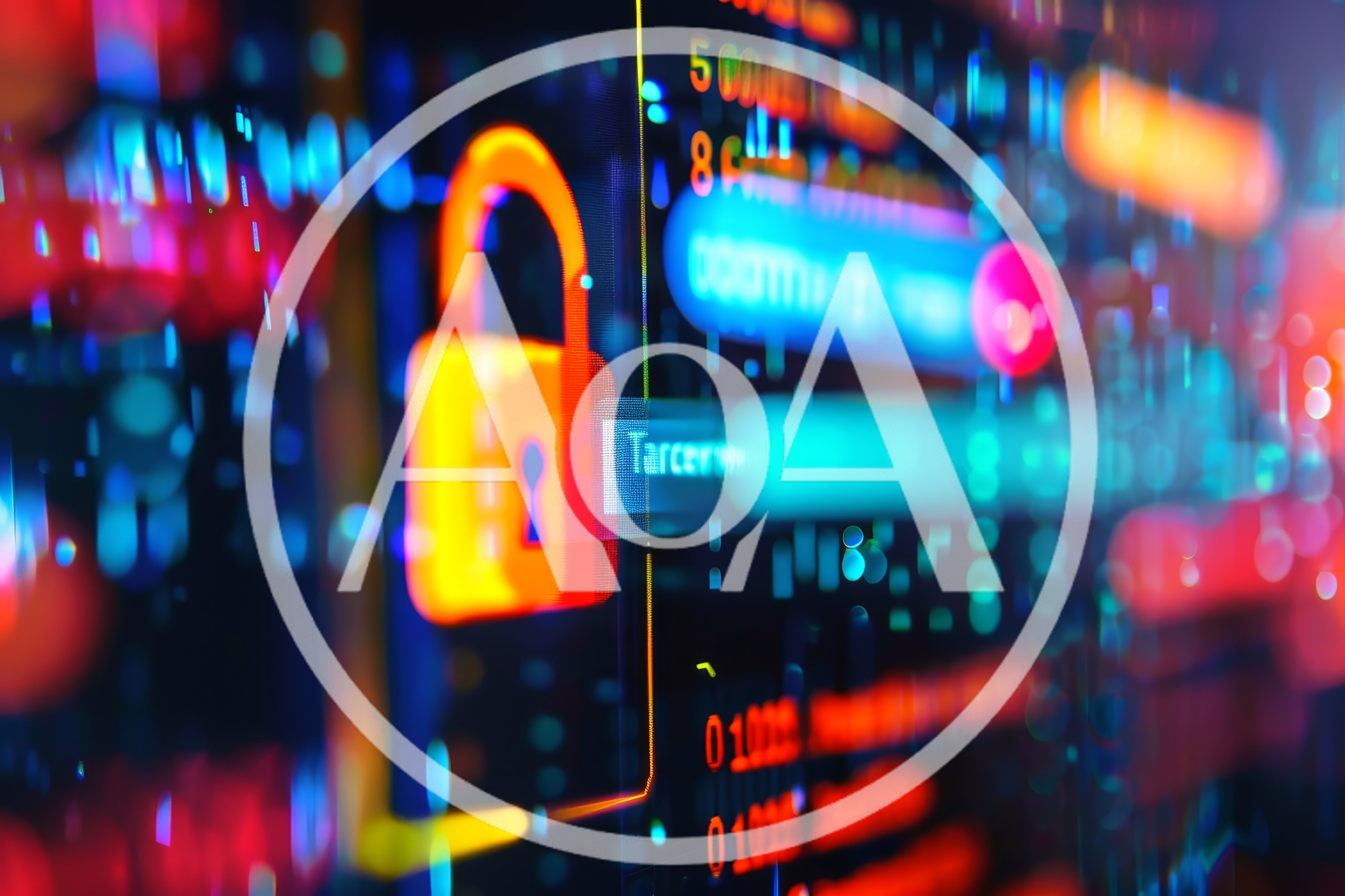 Digital Cybersecurity Concept With Glowing Padlock Icon