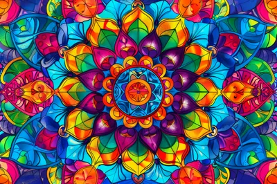 Vibrant Stained Glass Mandala Pattern