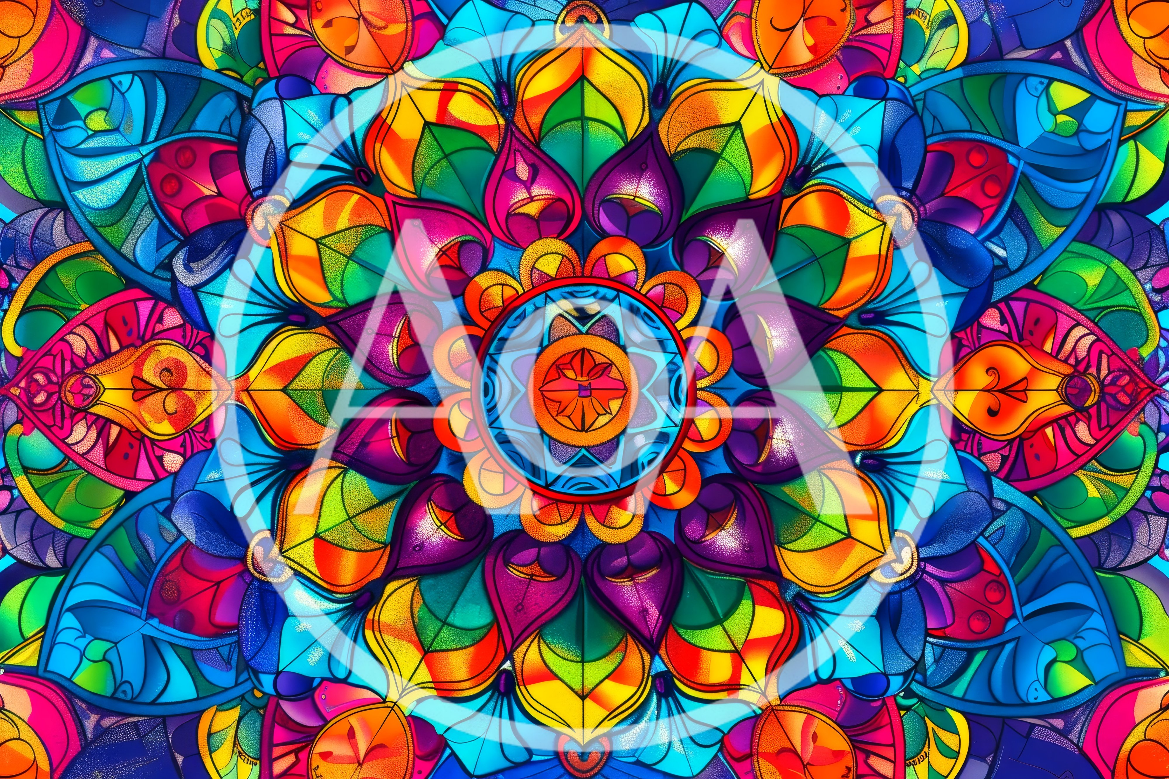 Vibrant Stained Glass Mandala Pattern