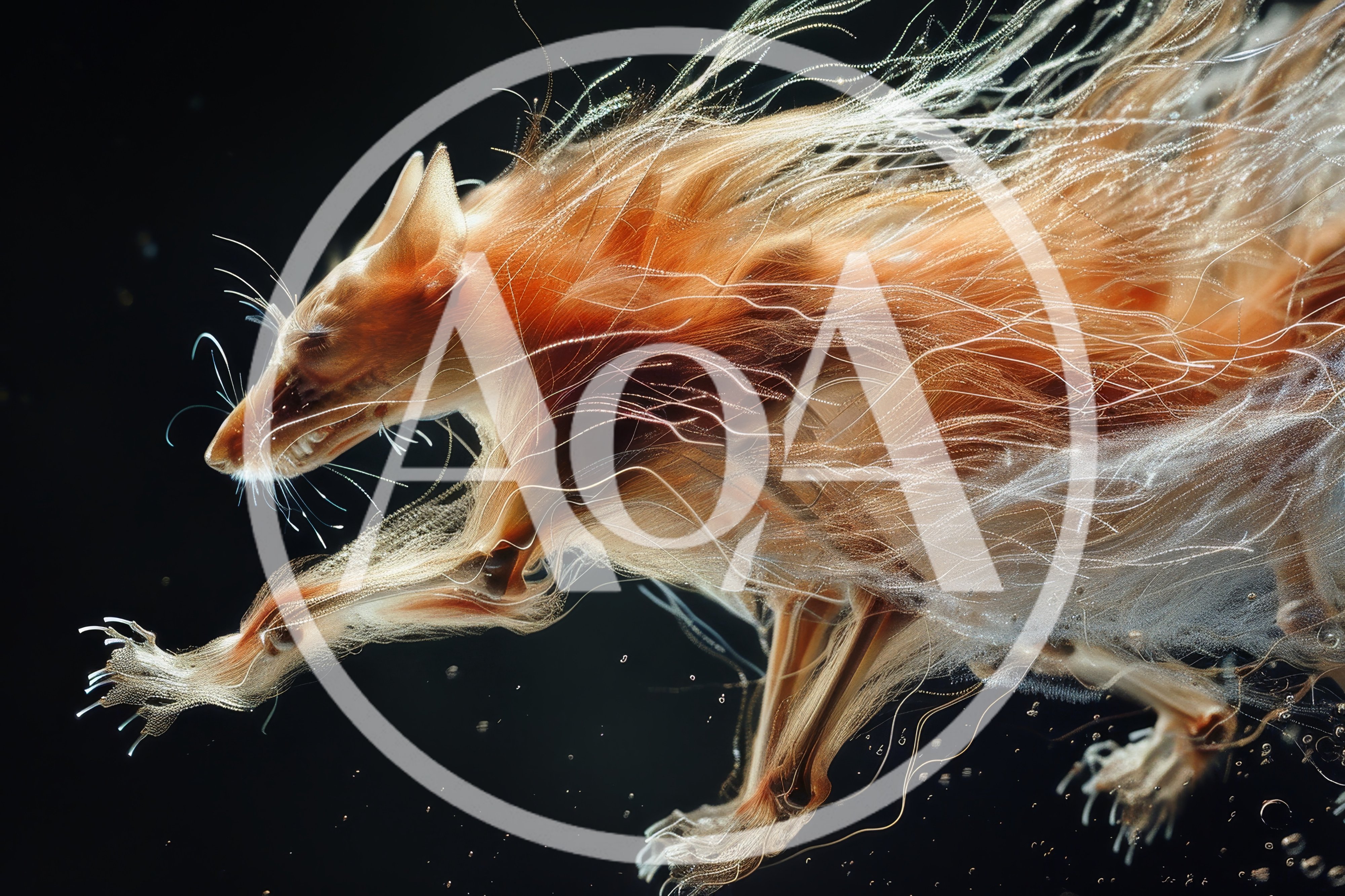 Ethereal Fox Running Through Cosmic Energy