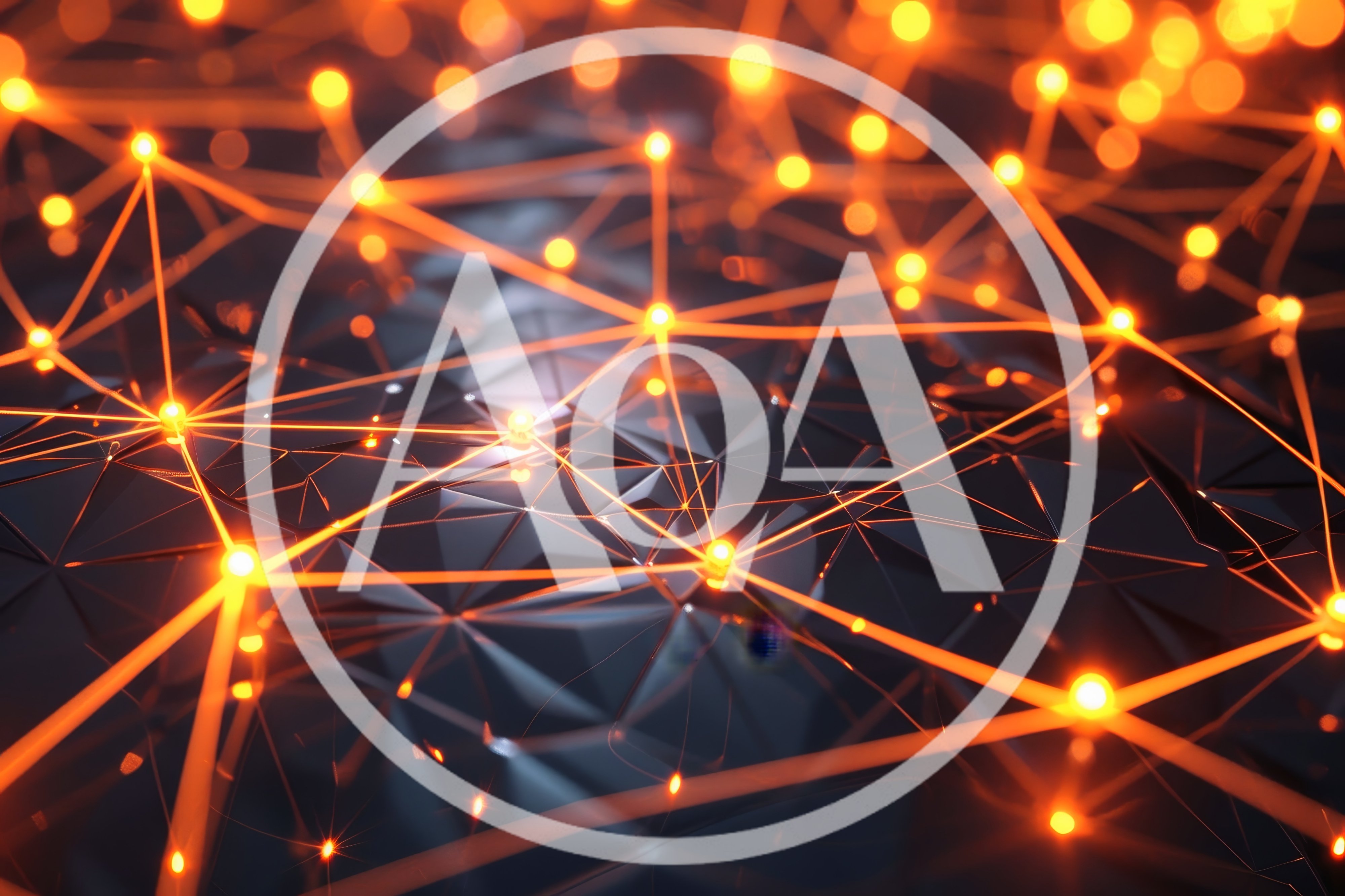 Abstract Digital Network Connection With Glowing Nodes