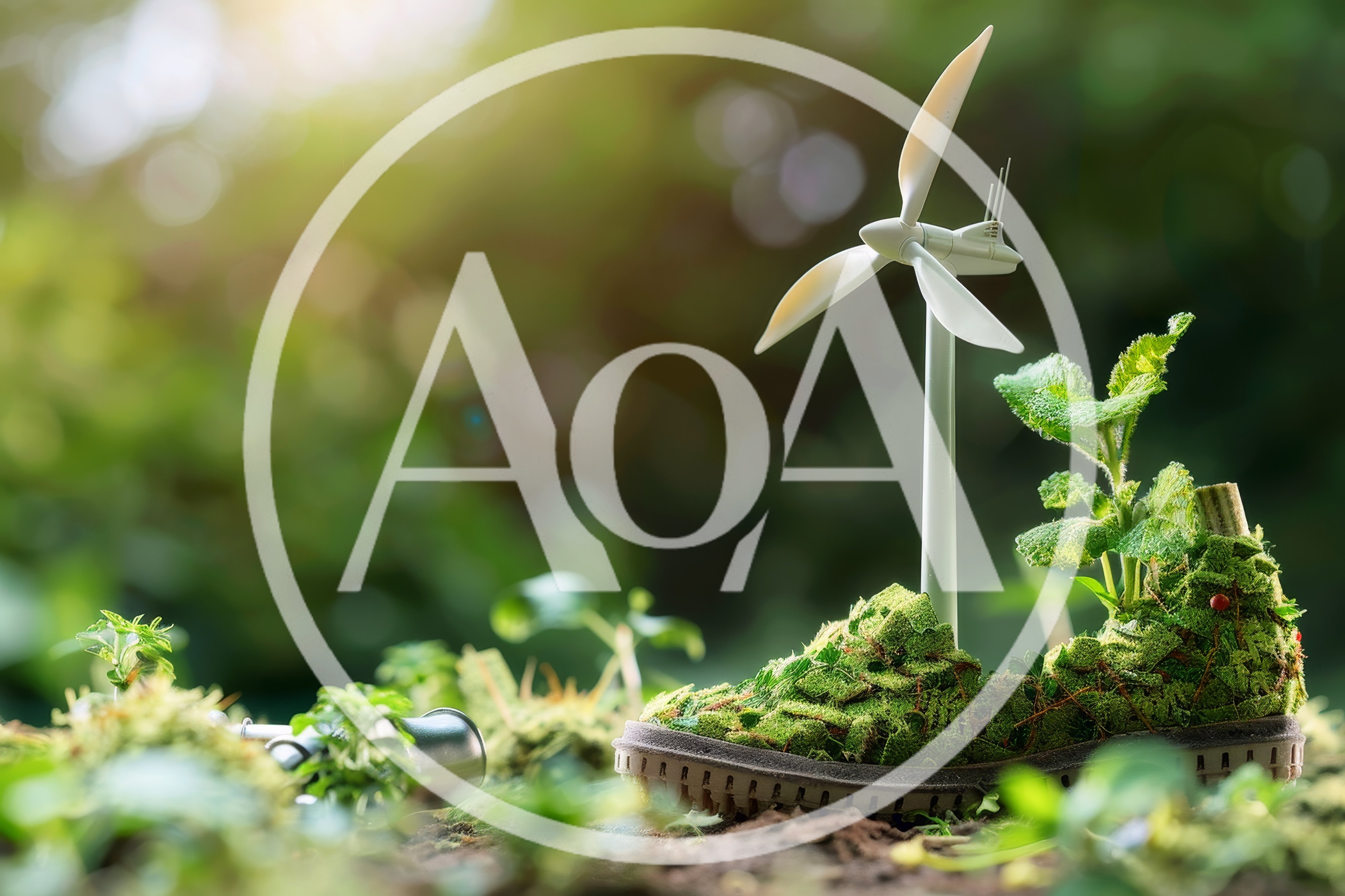 Miniature Wind Turbine On A Mossy Shoe