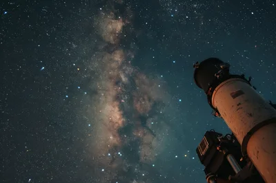 Telescope Pointing Toward The Milky Way Galaxy