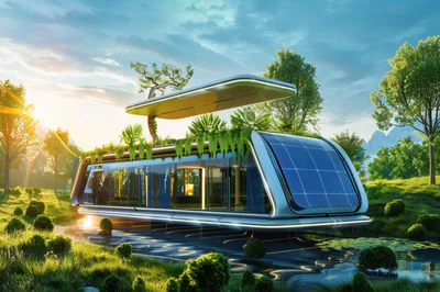 Futuristic Eco-Friendly Floating House In Nature
