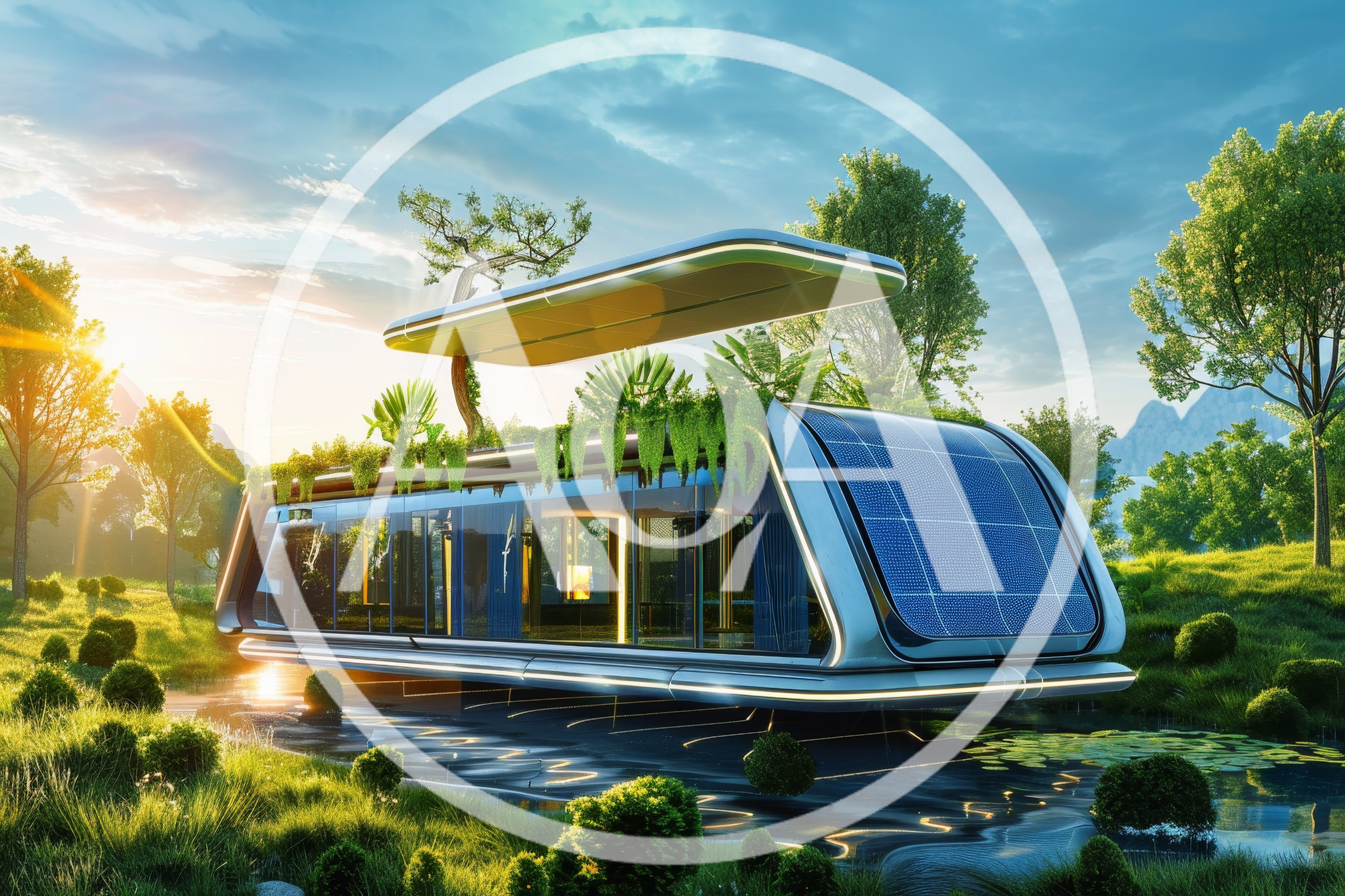 Futuristic Eco-Friendly Floating House In Nature