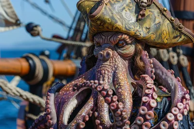Close Up Of A Davy Jones Inspired Pirate Character