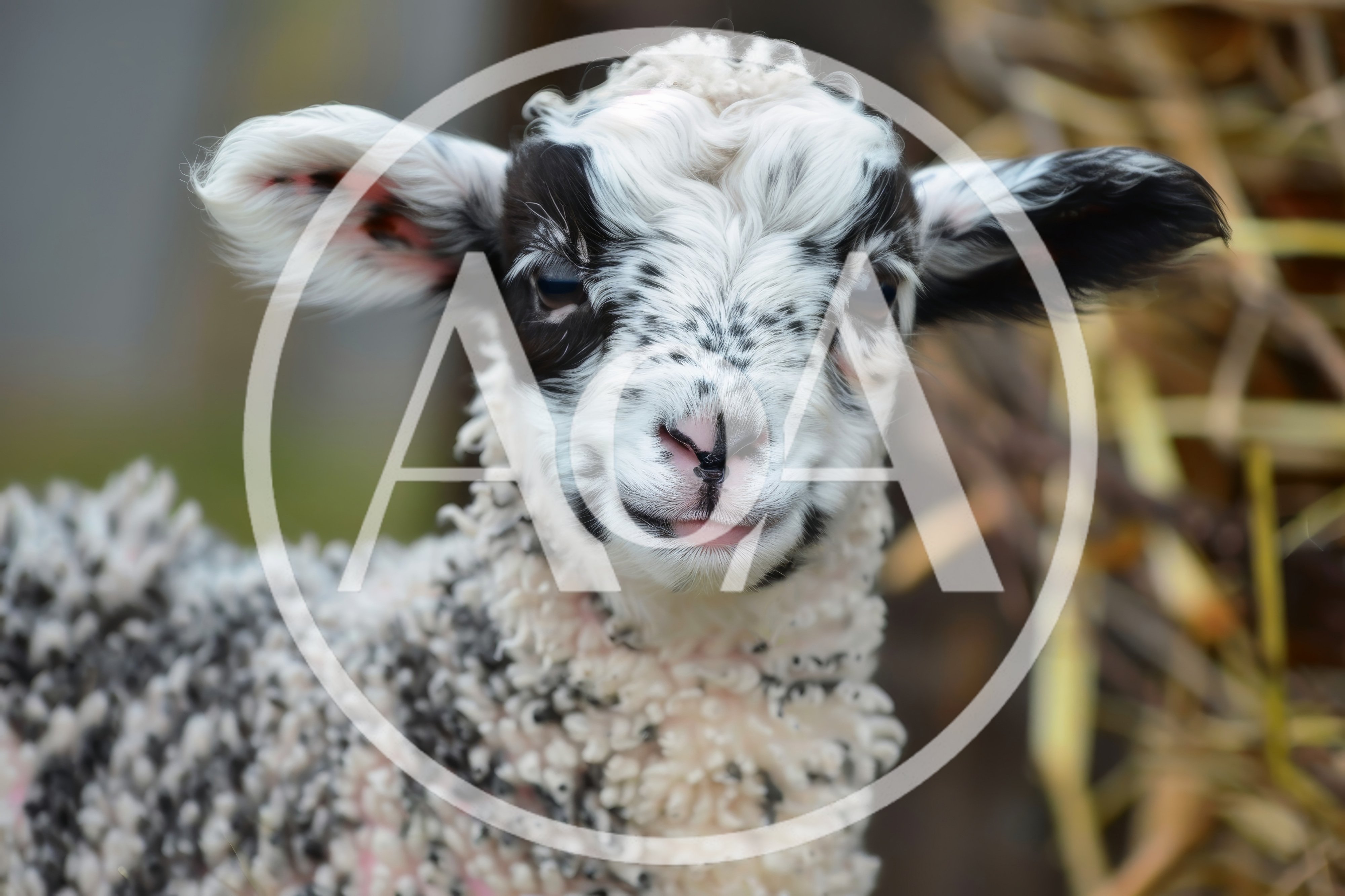 Portrait of a Cute Spotted Lamb