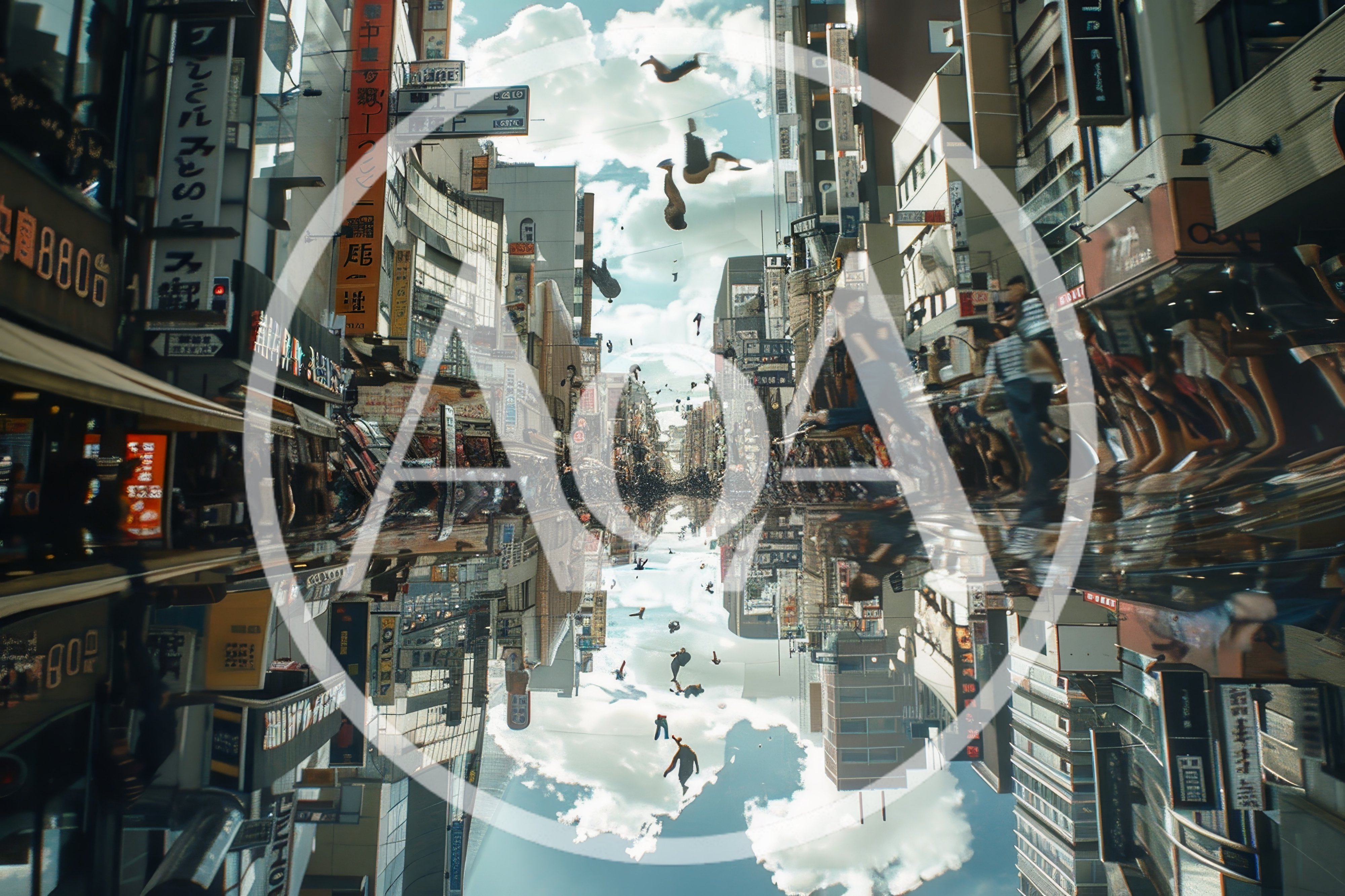 Surreal Mirror Reflection Of A Busy Tokyo Street