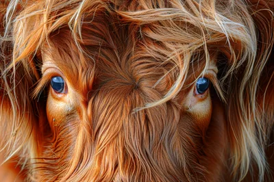 Close Up Portrait Of A Highland Cow