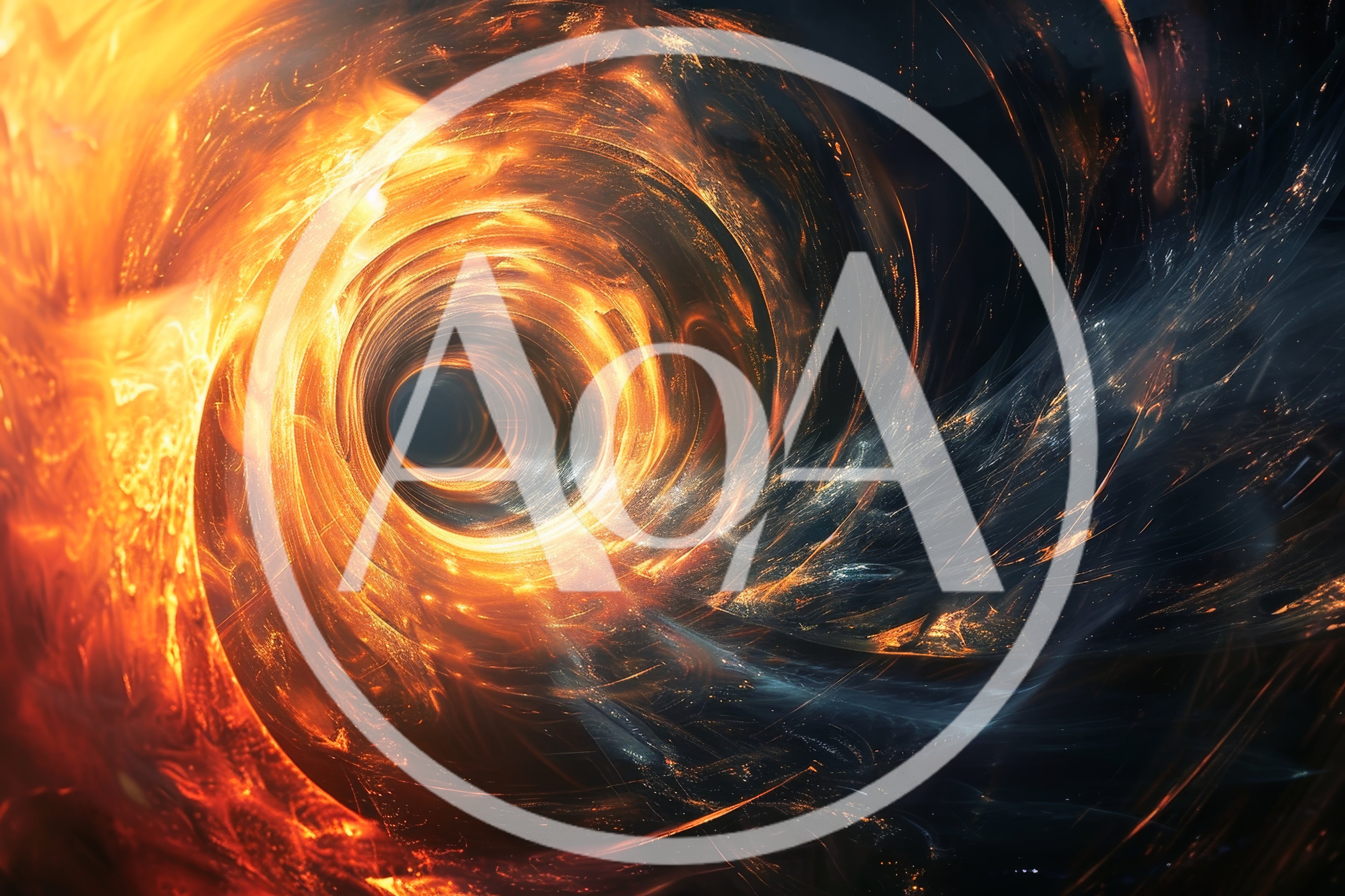 Abstract Cosmic Wormhole With Swirling Fire And Energy
