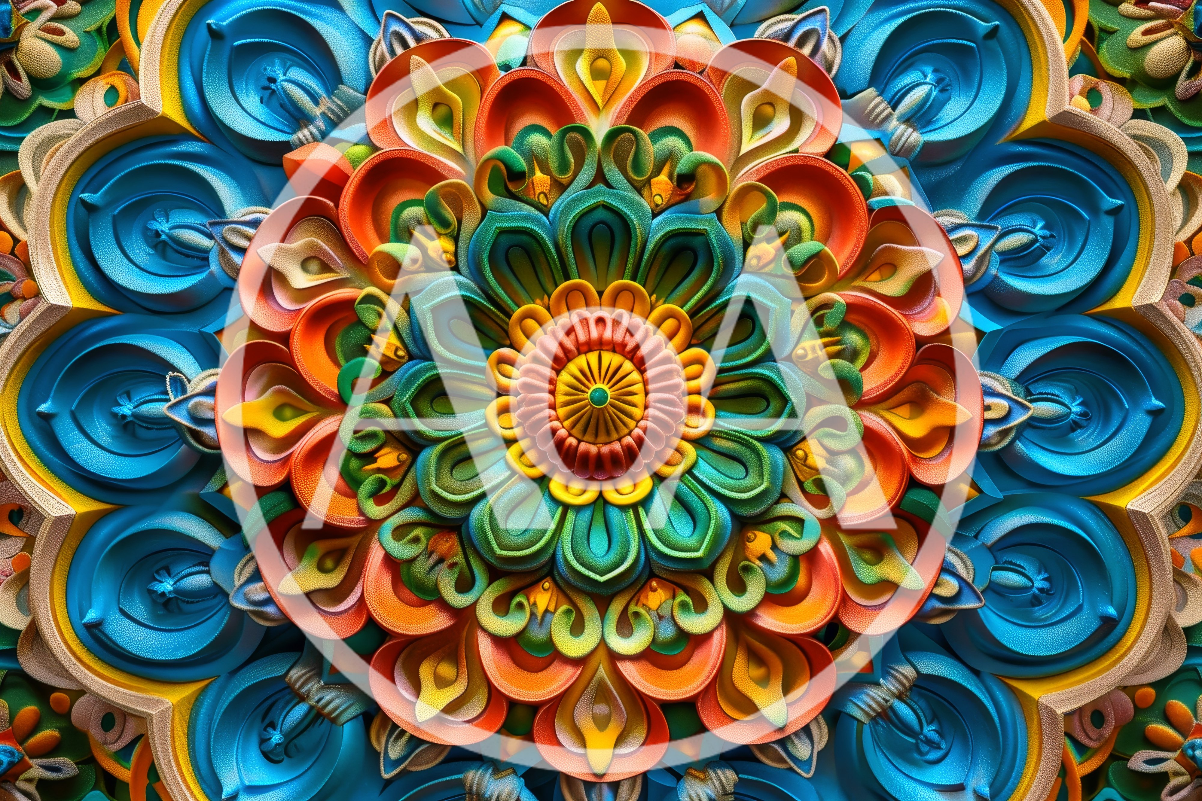 Intricate Colorful 3D Mandala Floral Pattern