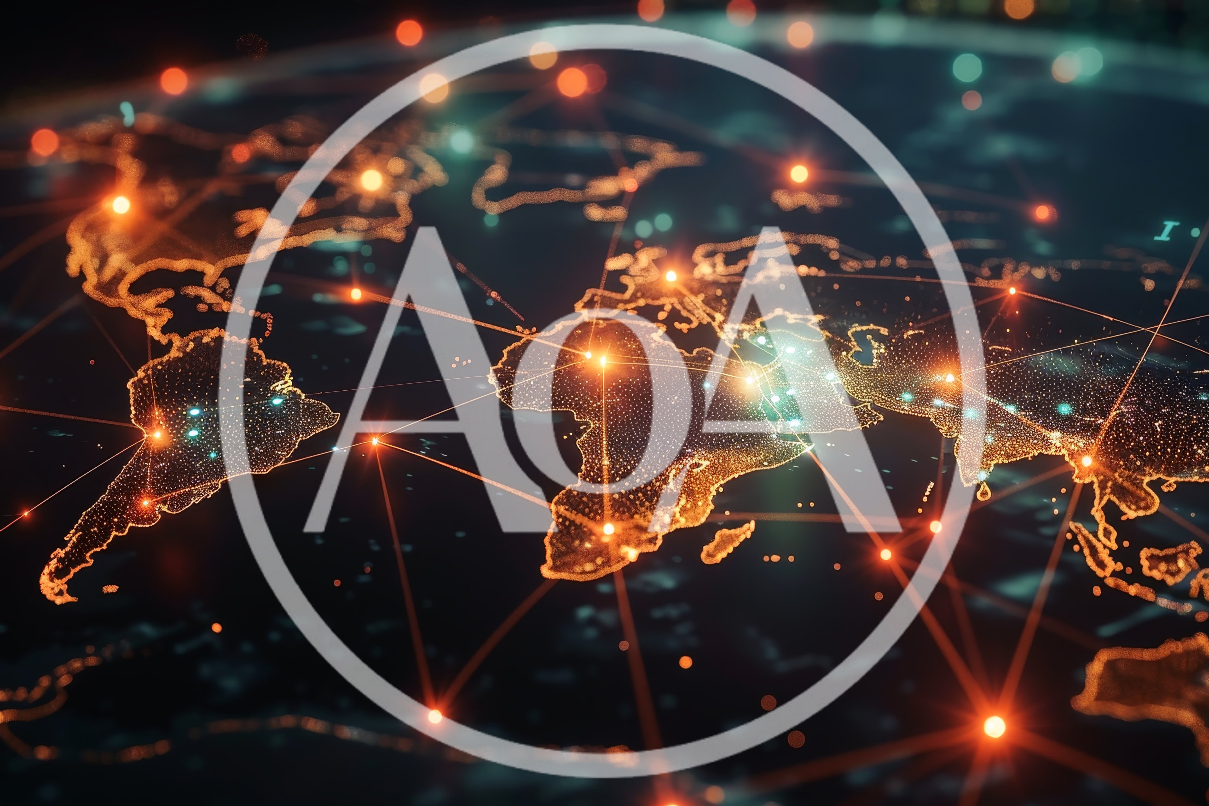 Digital Global Network Connection Map Visualization