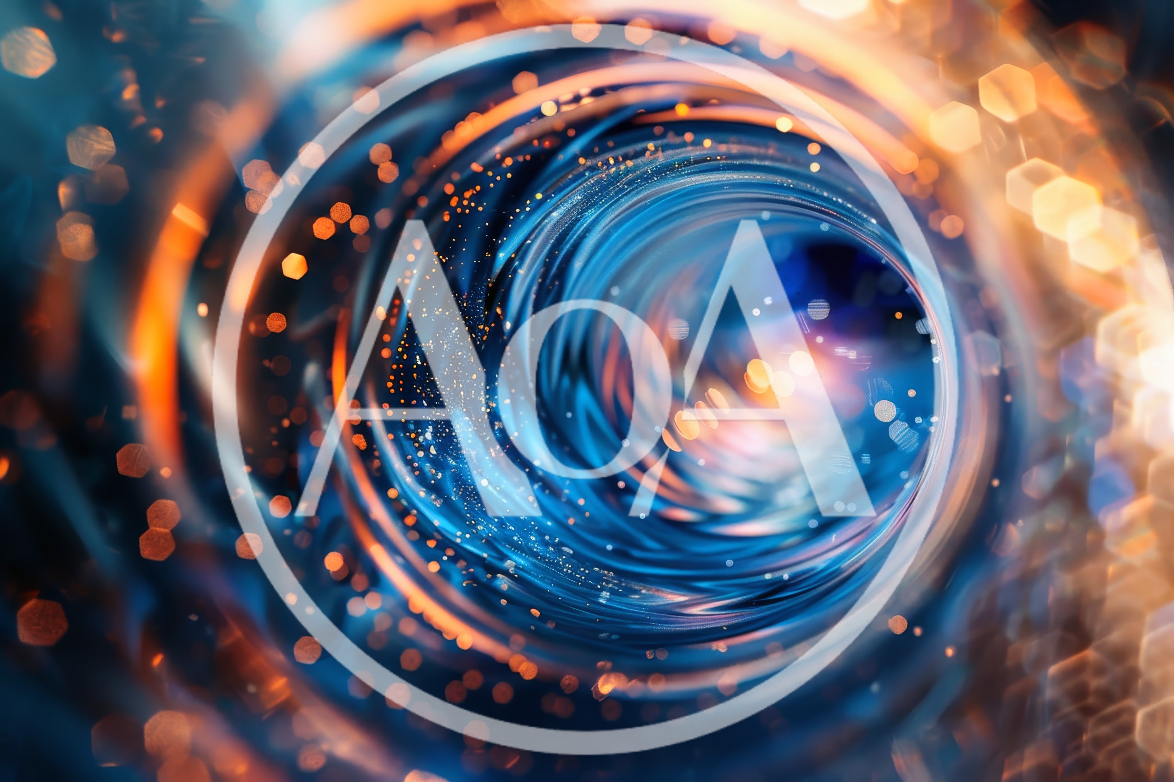 Abstract Blue And Orange Swirling Light Tunnel