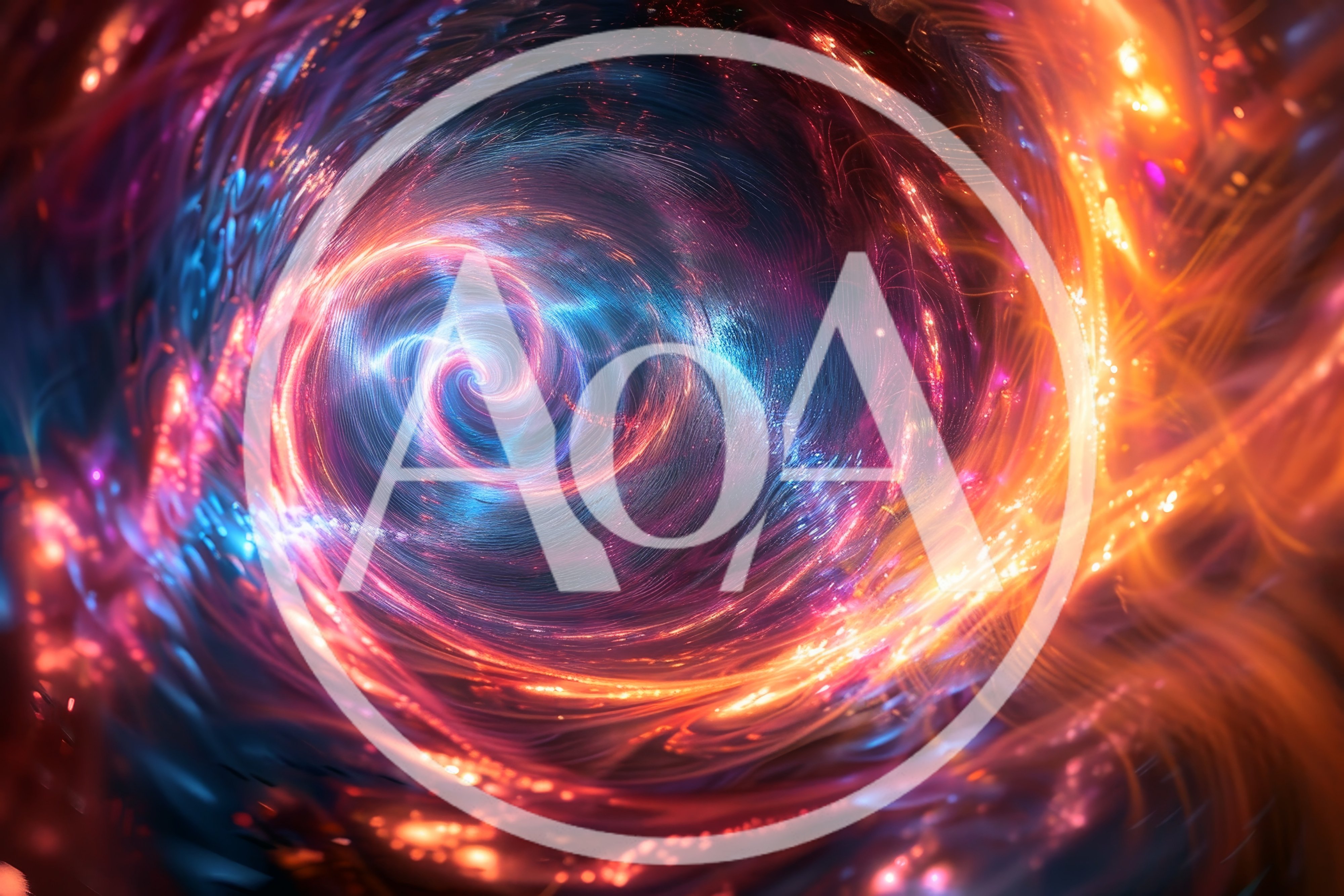 Abstract Cosmic Spiral Nebula With Glowing Light Trails