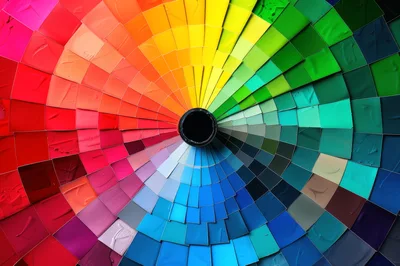 Circular Color Swatch Palette With Paint Samples