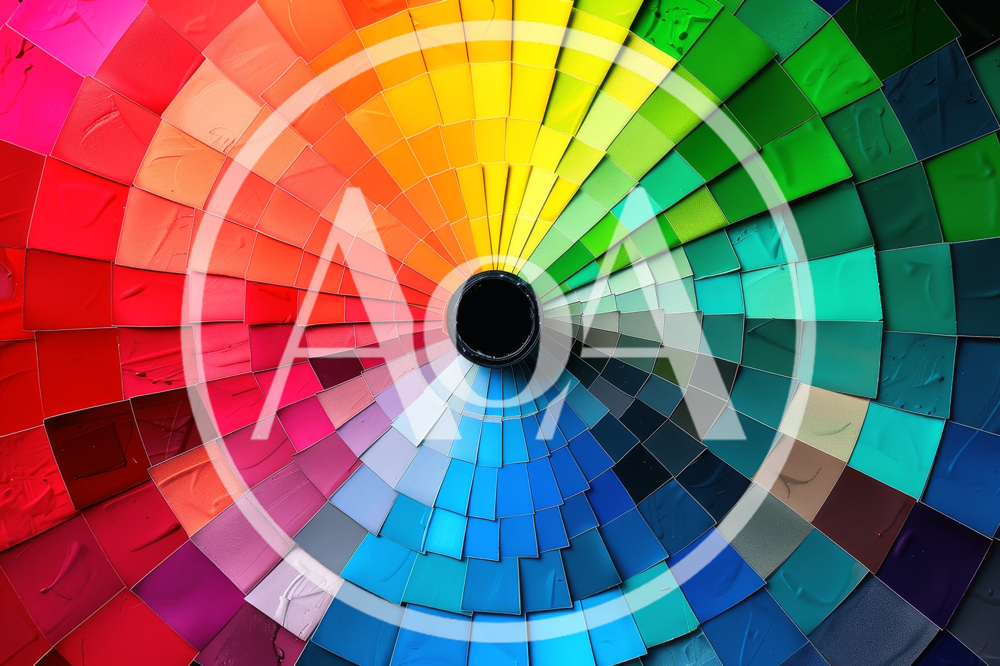Circular Color Swatch Palette With Paint Samples