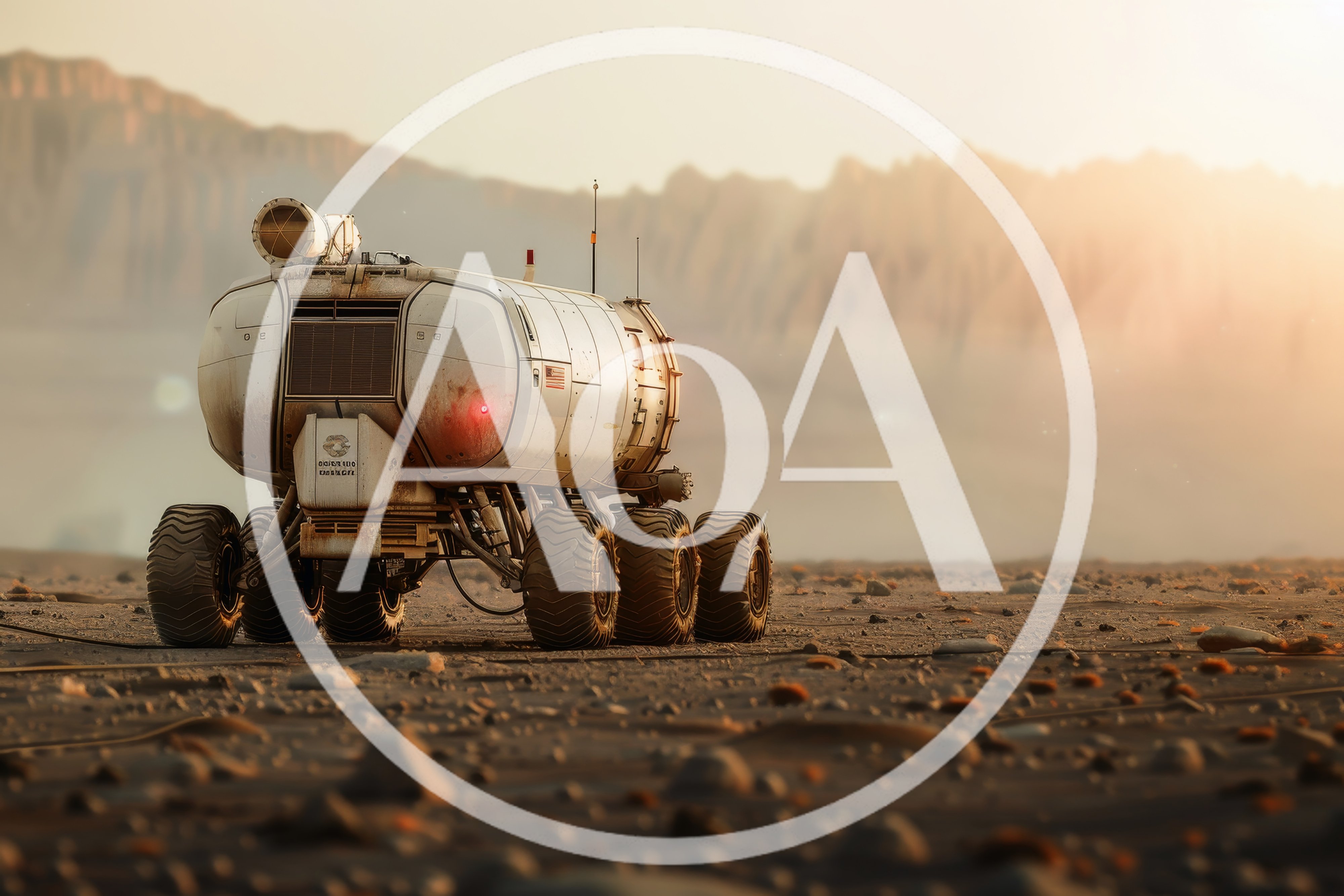 Futuristic Mars Rover Exploring A Desolate Alien Landscape