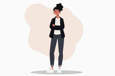 Young Woman Standing With Arms Crossed
