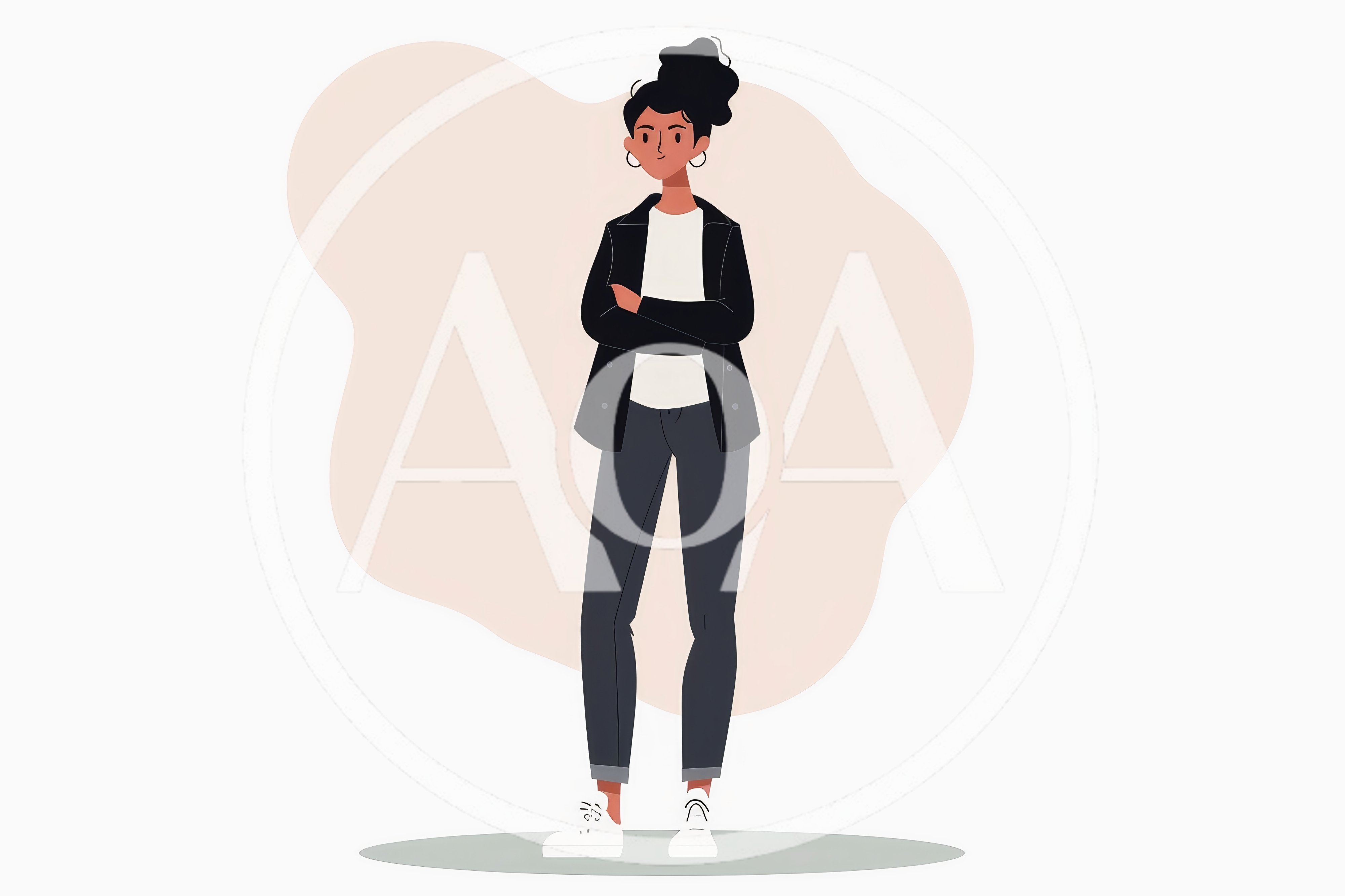 Young Woman Standing With Arms Crossed