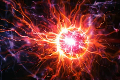 Abstract Energy Sphere With Radiant Electrical Arcs