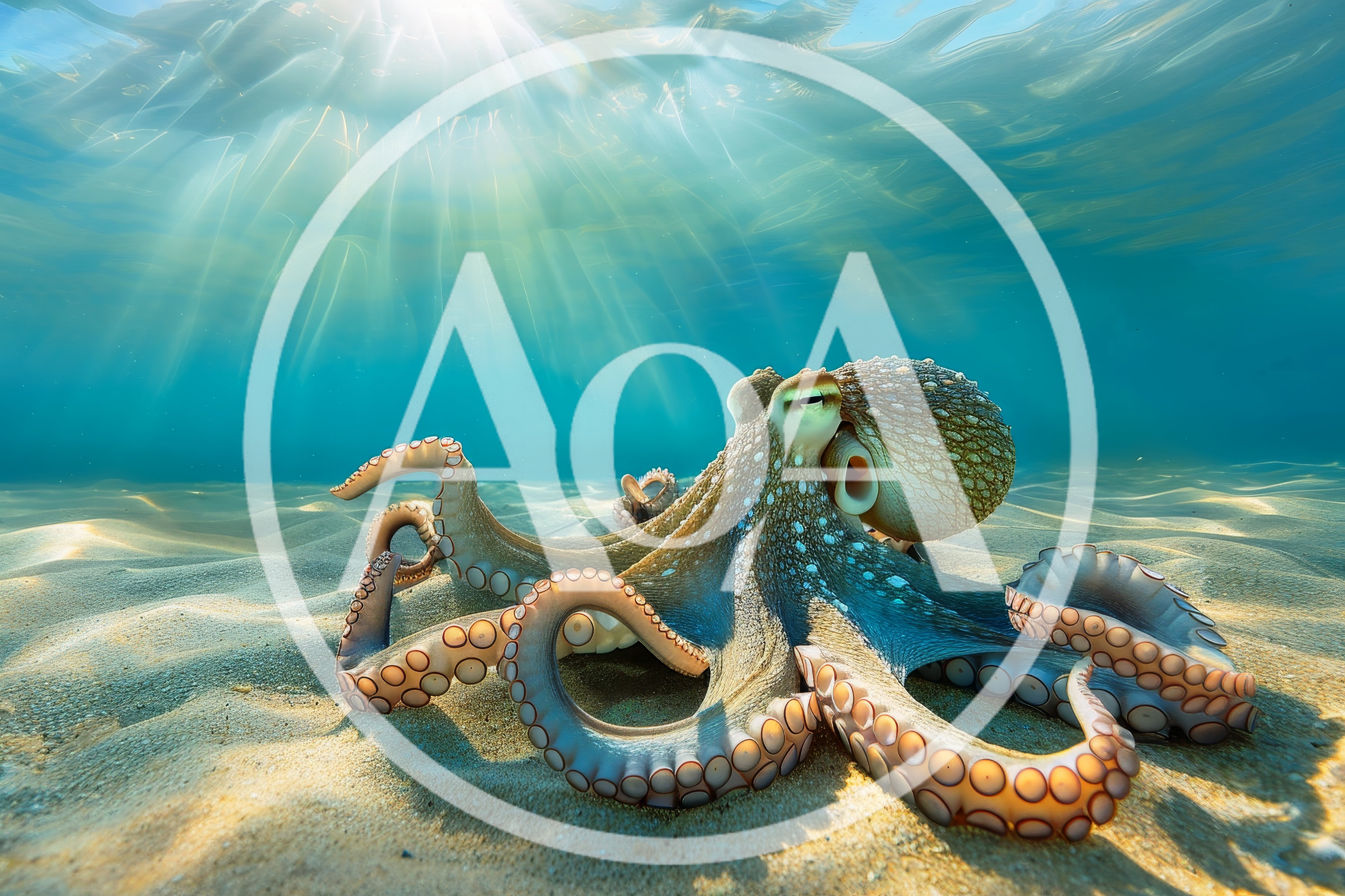 Common Octopus Resting on Sandy Ocean Floor