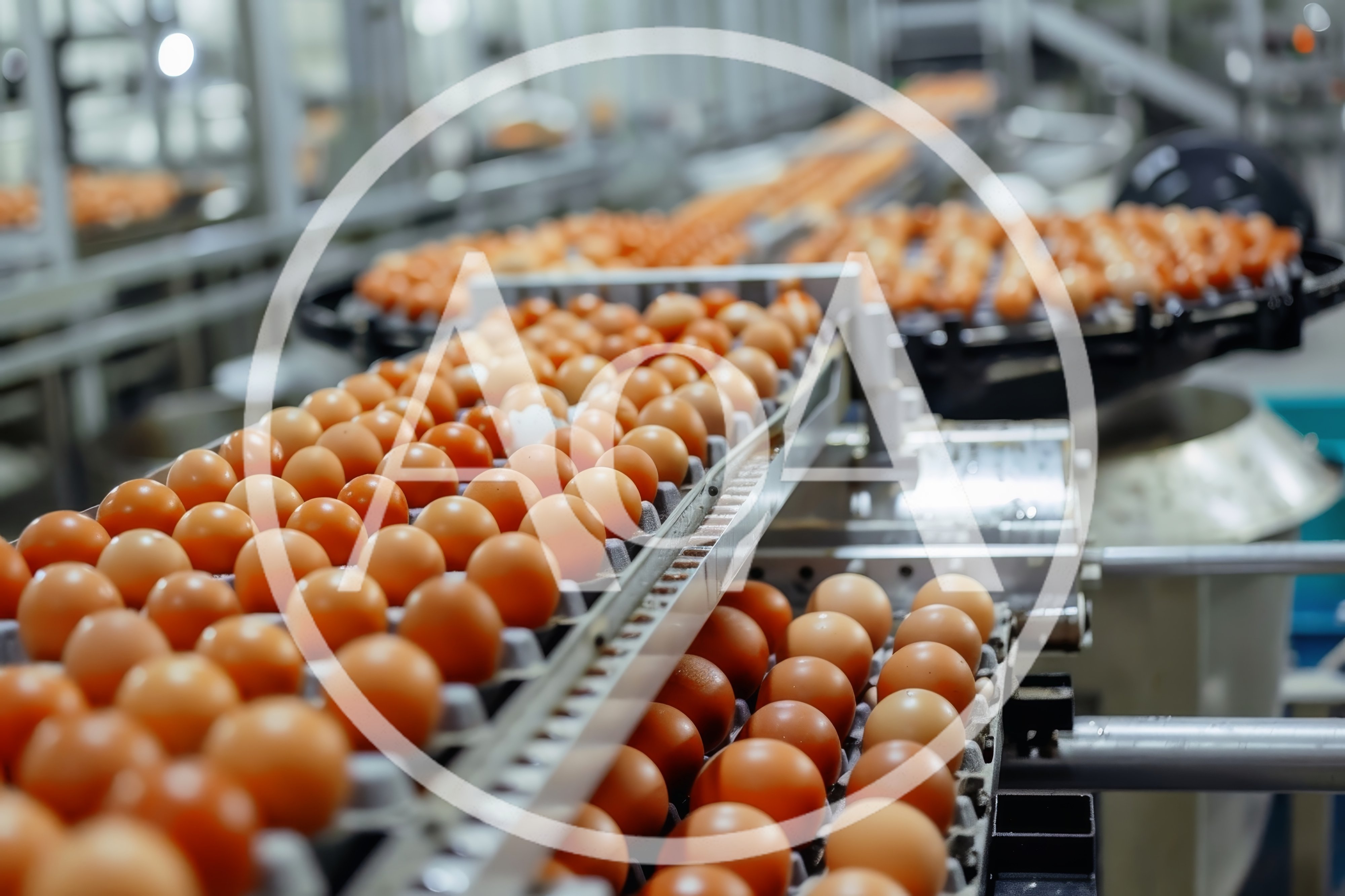 Industrial Egg Processing Line in a Poultry Farm
