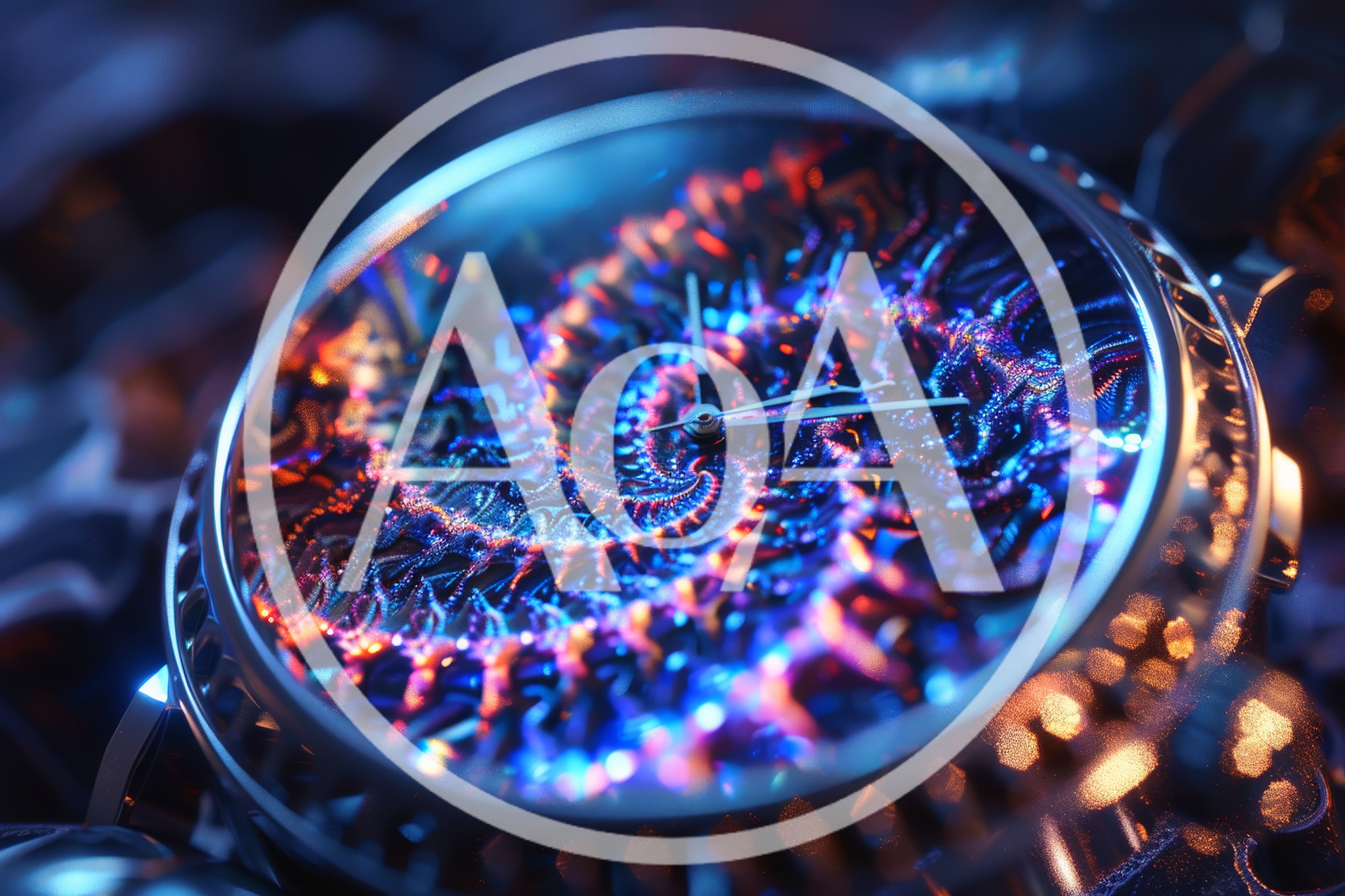 Abstract Fractal Design Watch Face With Glowing Neon Lights
