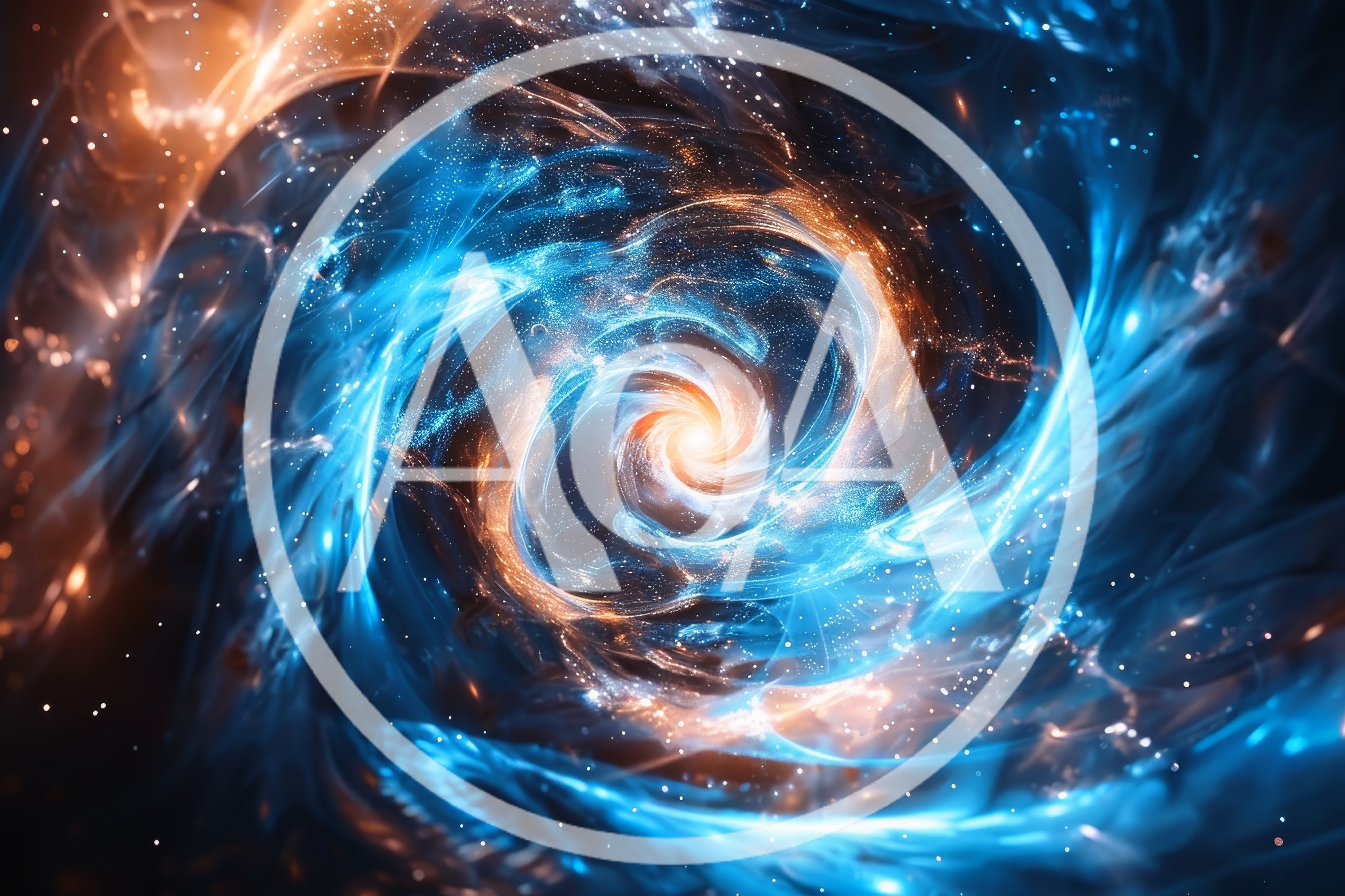 Abstract Cosmic Spiral Nebula With Glowing Light