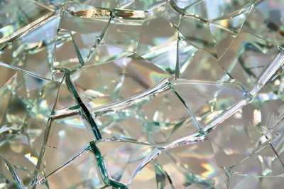 Abstract Close Up Of Shattered Tempered Glass