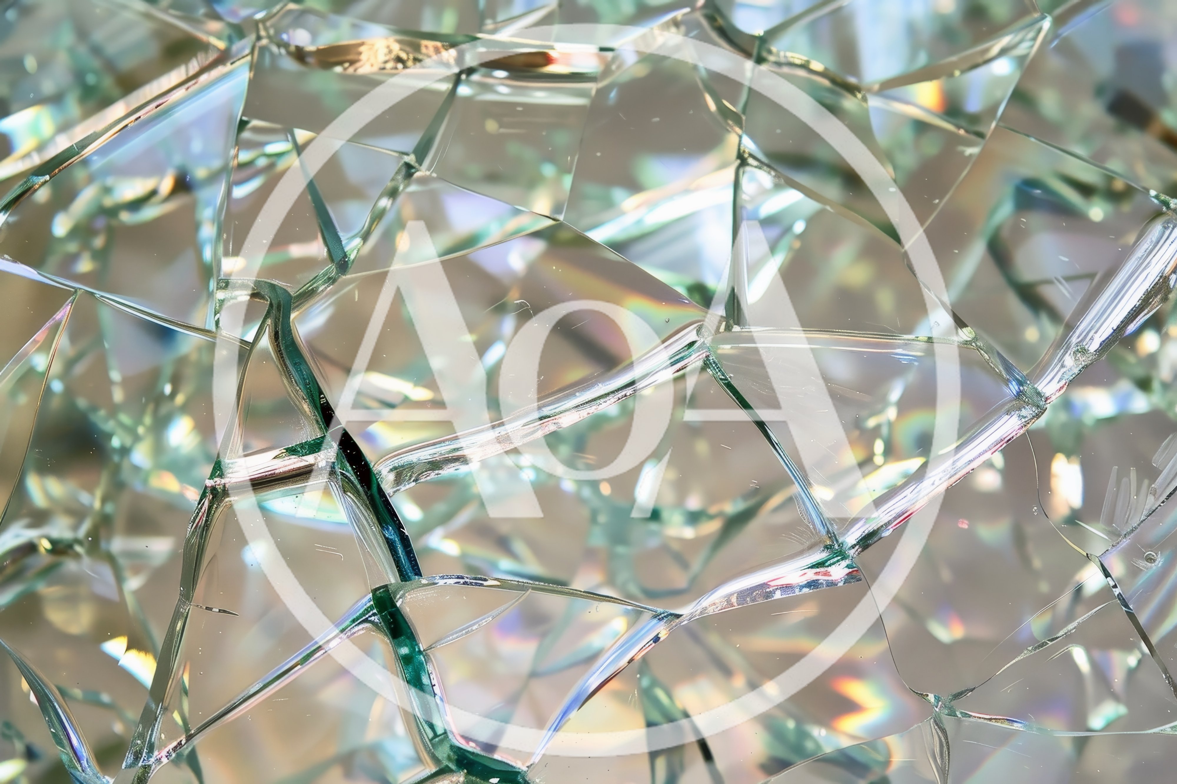 Abstract Close Up Of Shattered Tempered Glass