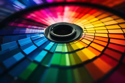 Circular Color Swatch Wheel With Vibrant Spectrum