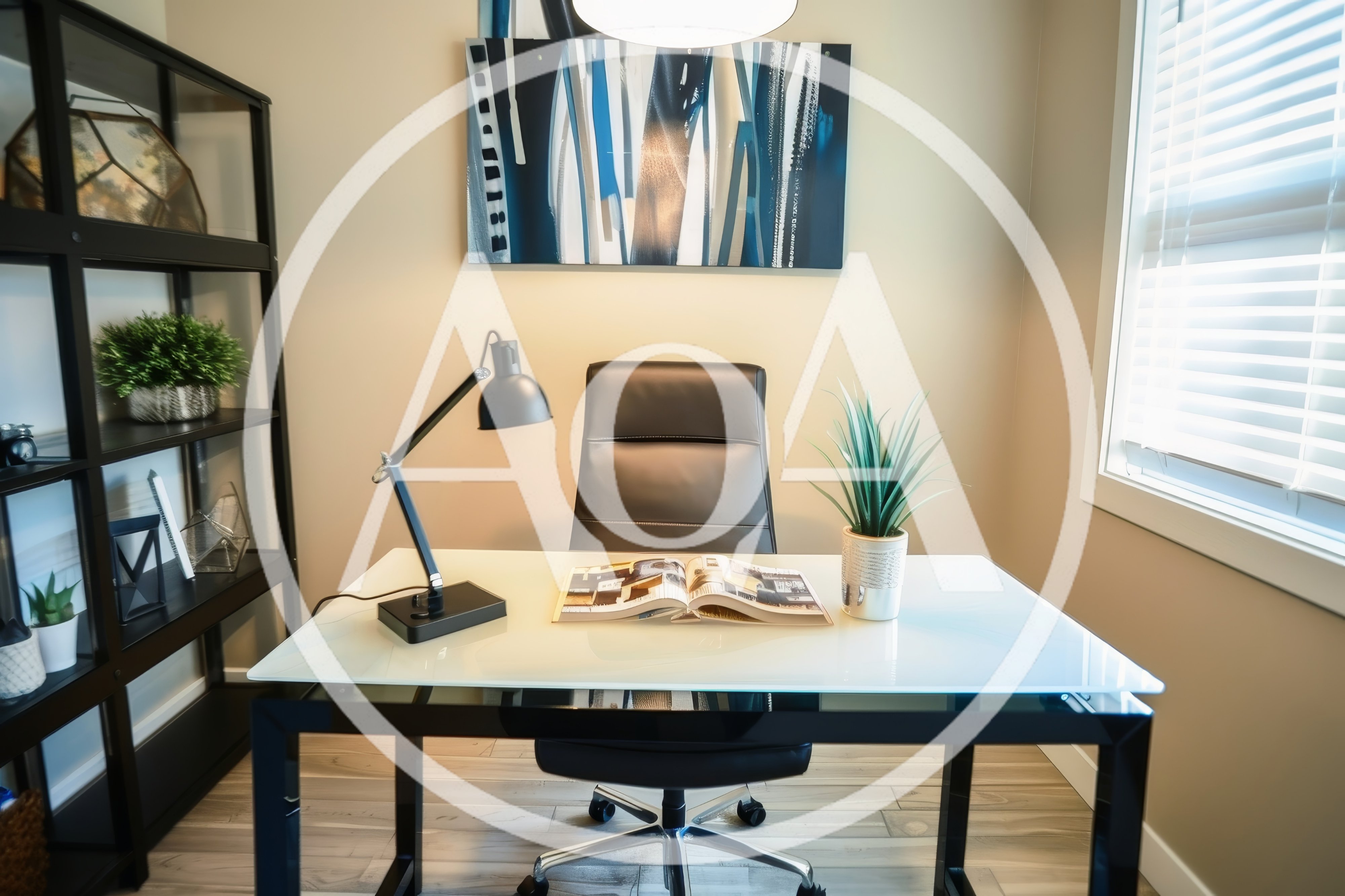Modern Home Office Desk With Chair And Decor