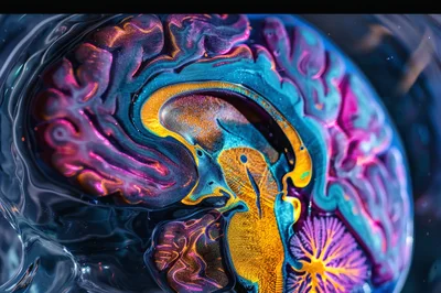 Abstract Artistic Representation Of Human Brain Anatomy
