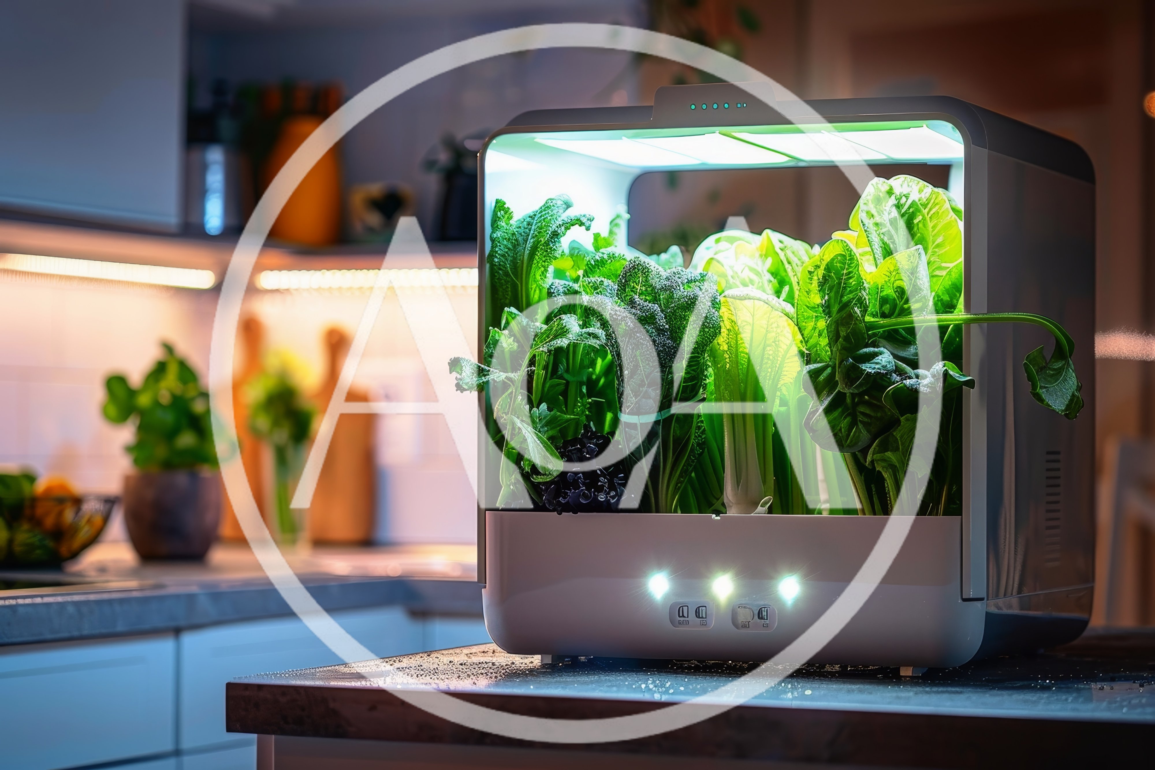 Indoor Hydroponic Garden Growing Fresh Leafy Greens
