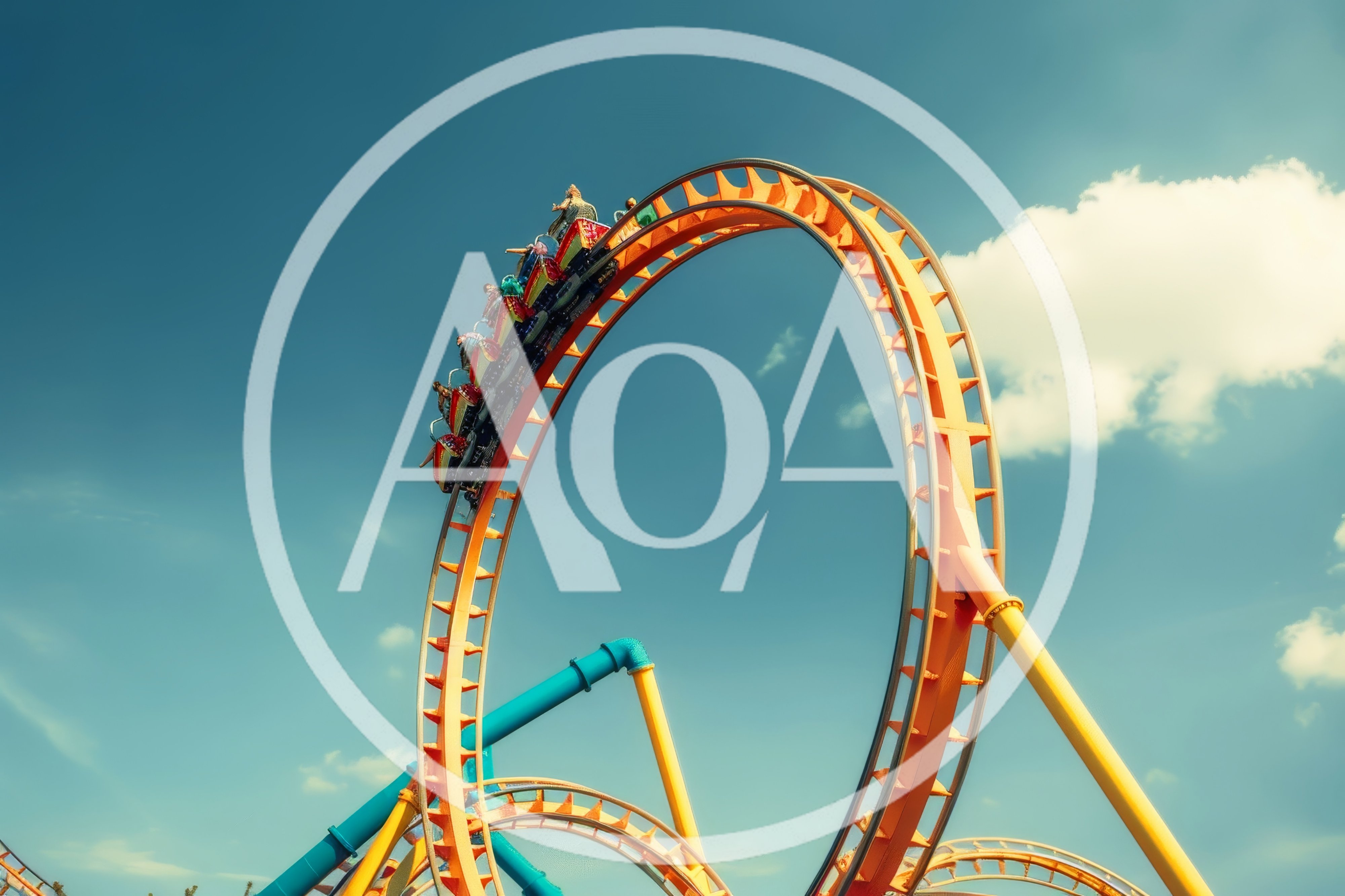 Roller Coaster Train In A Vertical Loop